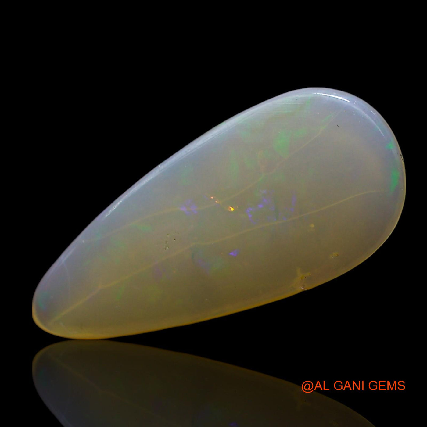 Natural Fire Opal Gemstone 2.00 Cts Loose Pear Cabochon From Australia 18x8x2 mm AF-471