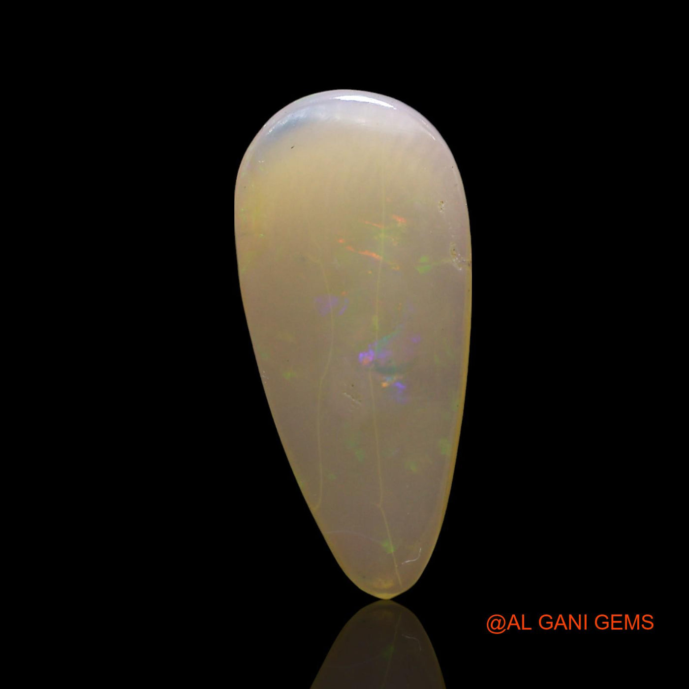 Natural Fire Opal Gemstone 2.00 Cts Loose Pear Cabochon From Australia 18x8x2 mm AF-471