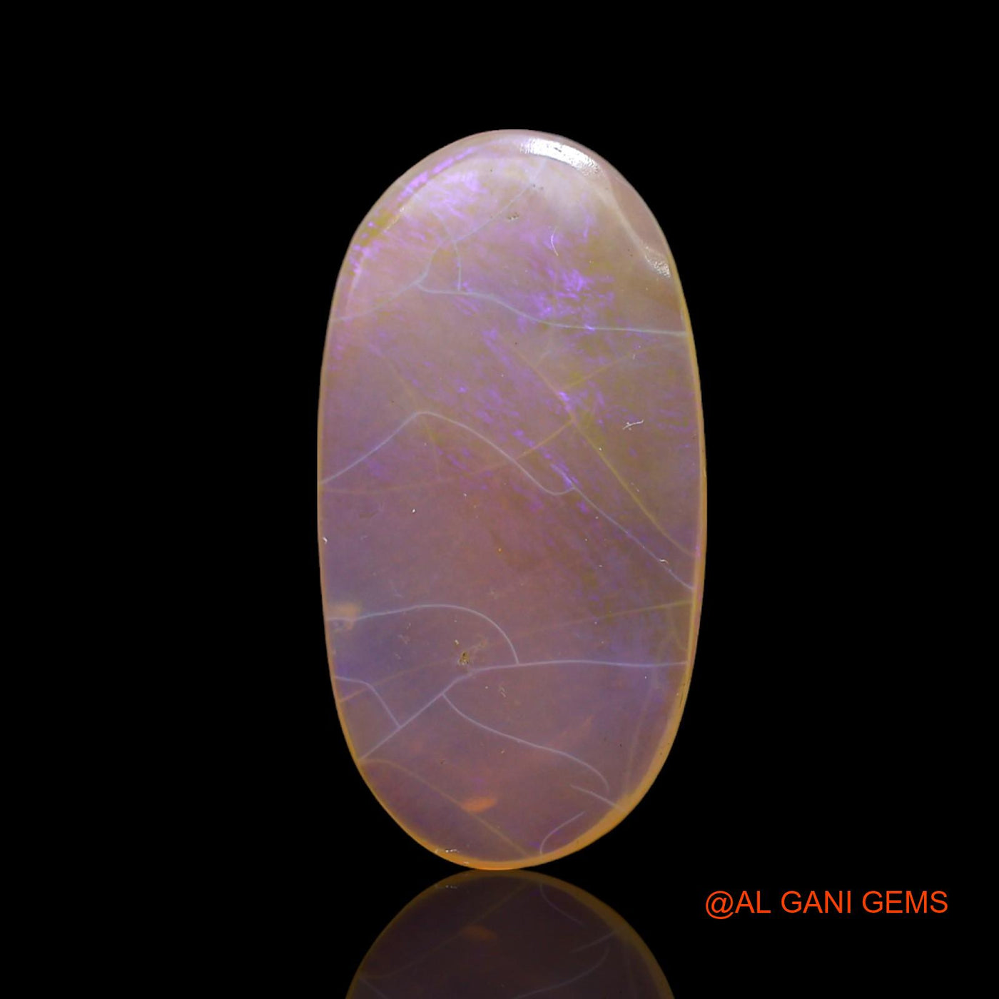 Natural Fire Opal Gemstone 3.00 Cts Loose Oval Cabochon From Australia 17x9x2 mm AF-472