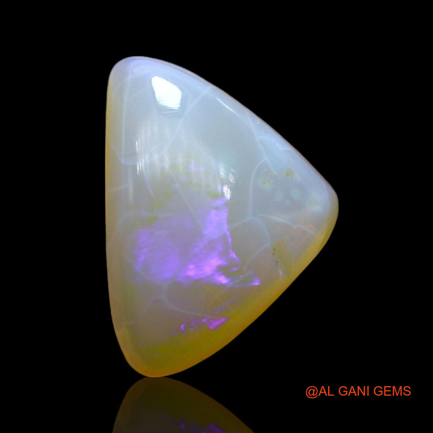 4.00 Cts Natural Australian Fire Opal Trillion Cabochon Loose Gemstone For Jewelry 15x11x4 mm AF-481