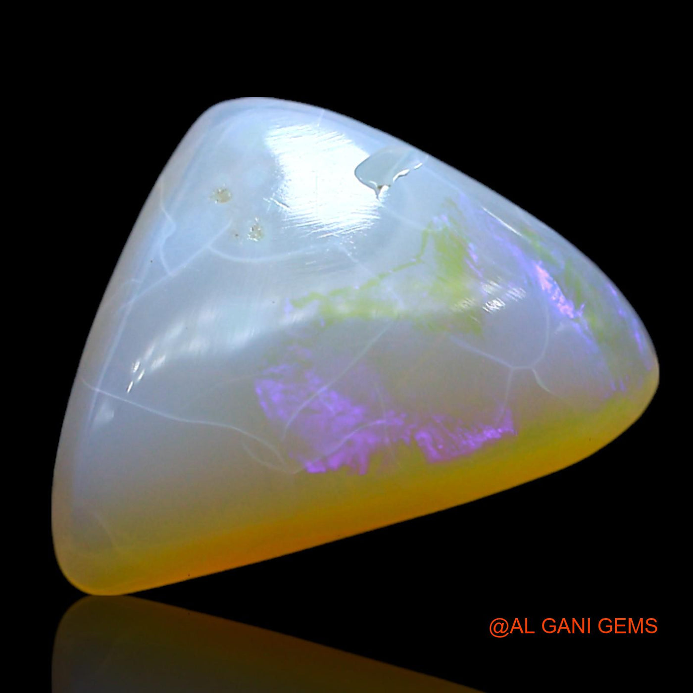 4.00 Cts Natural Australian Fire Opal Trillion Cabochon Loose Gemstone For Jewelry 15x11x4 mm AF-481