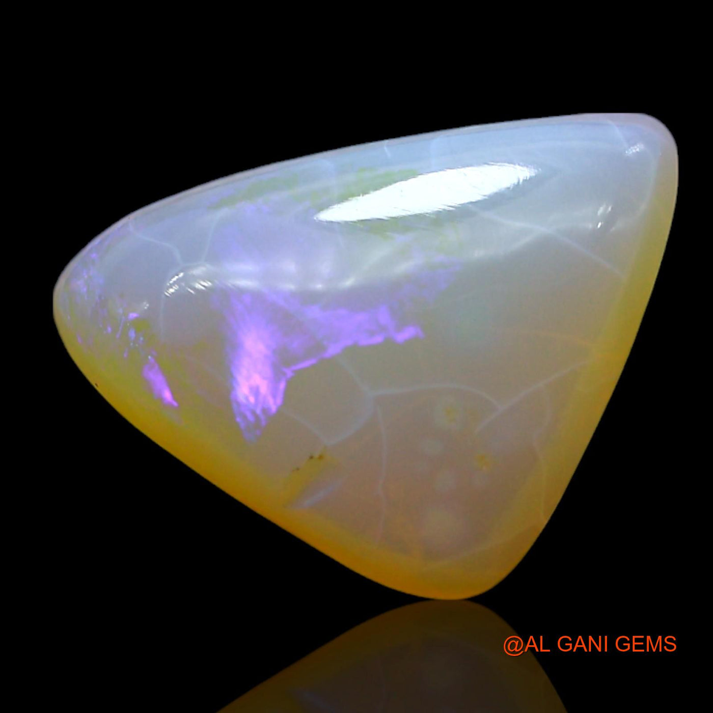 4.00 Cts Natural Australian Fire Opal Trillion Cabochon Loose Gemstone For Jewelry 15x11x4 mm AF-481
