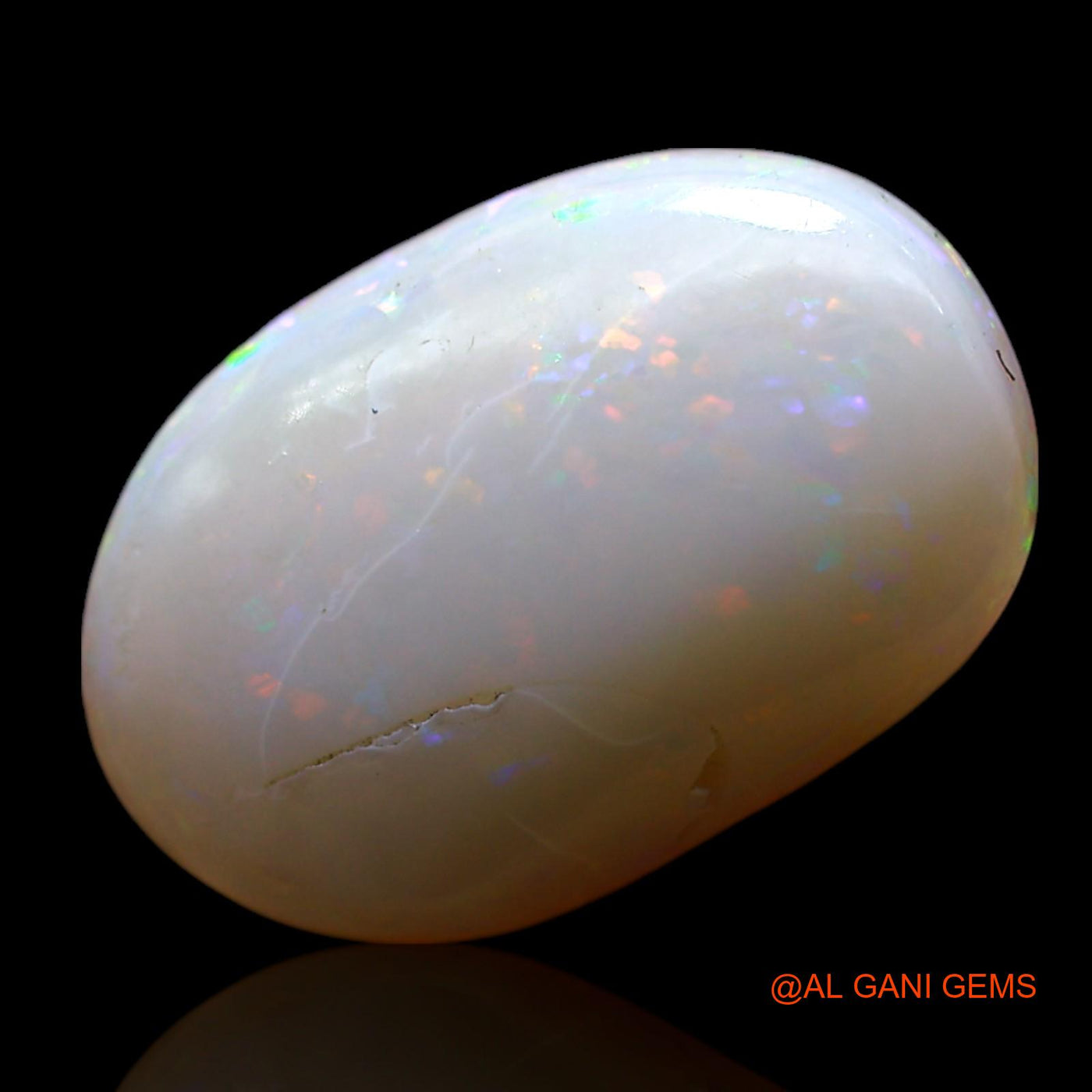 Natural Untreated Fire Opal Loose Gemstone Oval Cabochon From Australia 4.00 Cts 15x10x4 mm AF-485