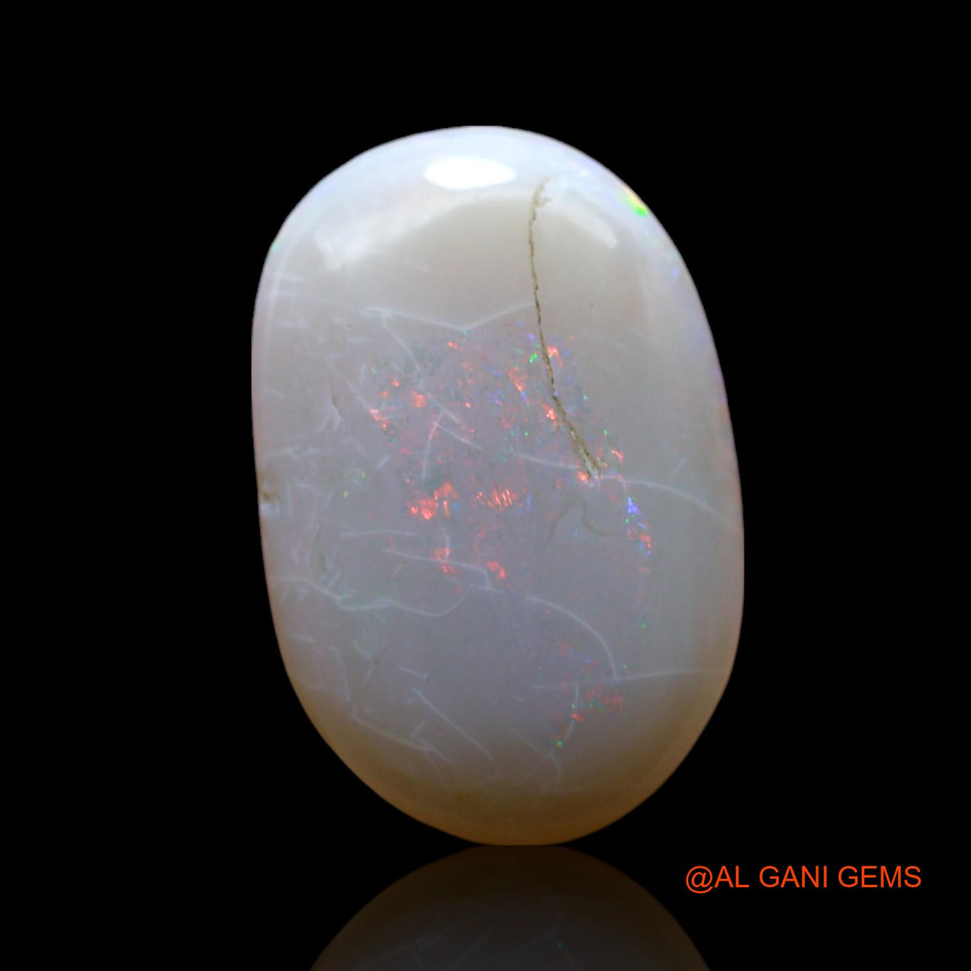 Natural Untreated Fire Opal Loose Gemstone Oval Cabochon From Australia 4.00 Cts 15x10x4 mm AF-485