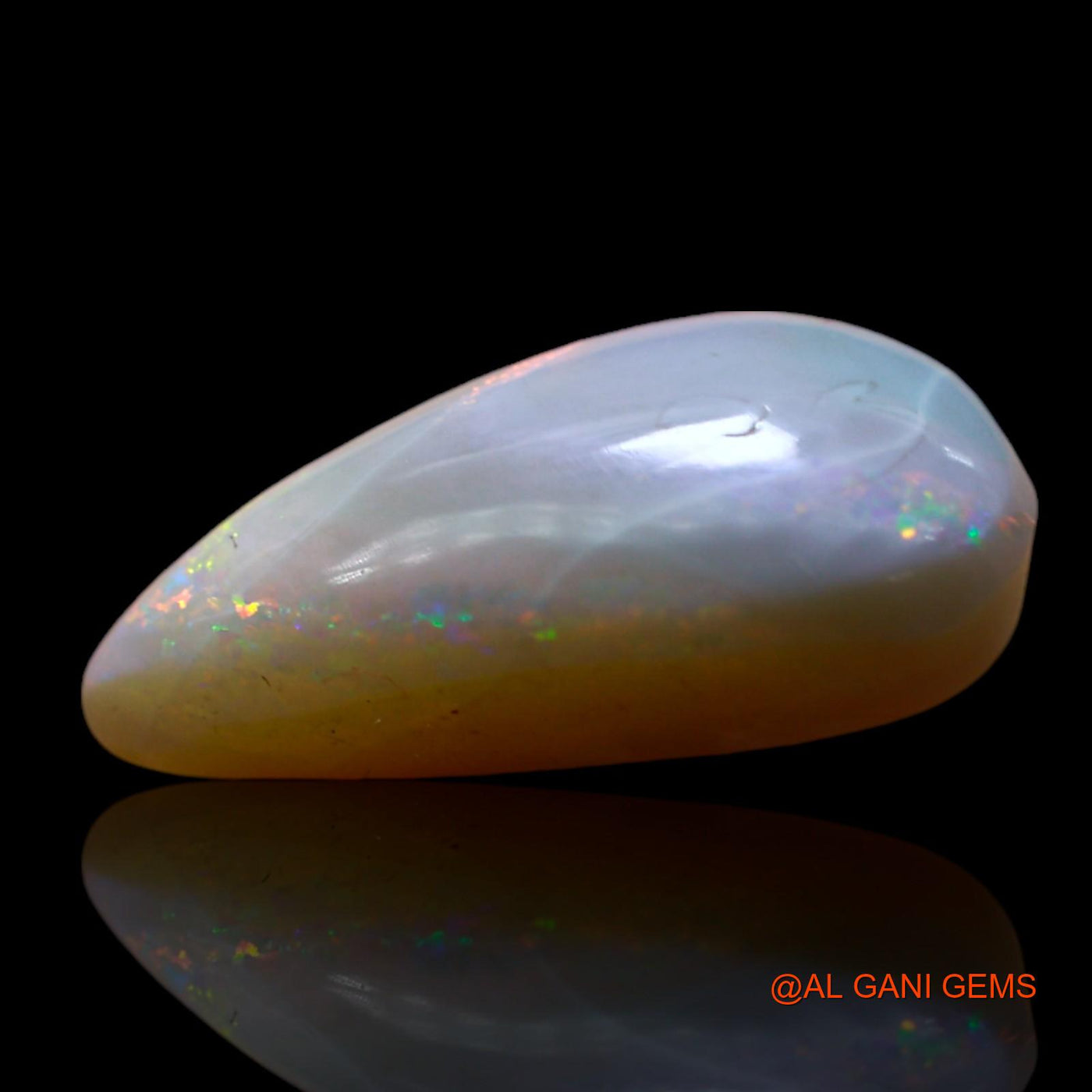 3.00 Cts Natural Australian Fire Opal Loose Gemstone Pear Cabochon 15x8x4 mm AF-523