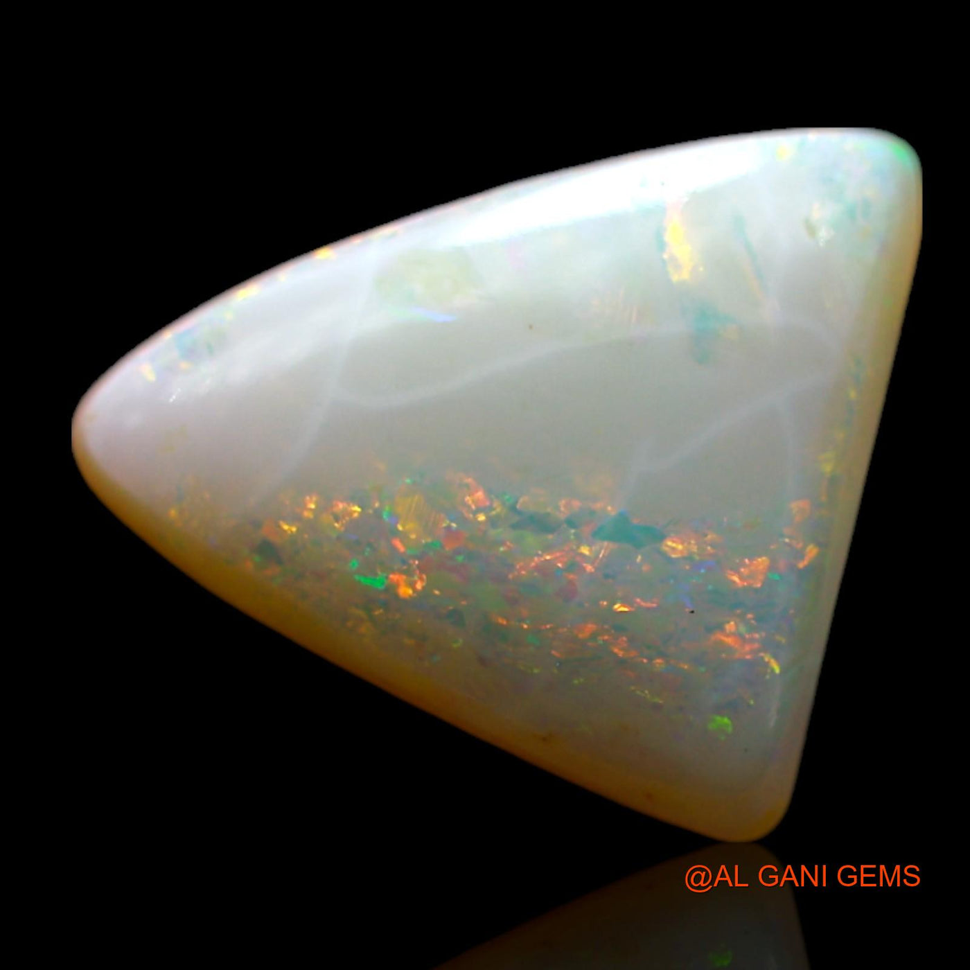 Natural Fire Opal Gemstone 2.00 Cts Loose Trillion Cabochon From Australia 11x10x4 mm AF-524