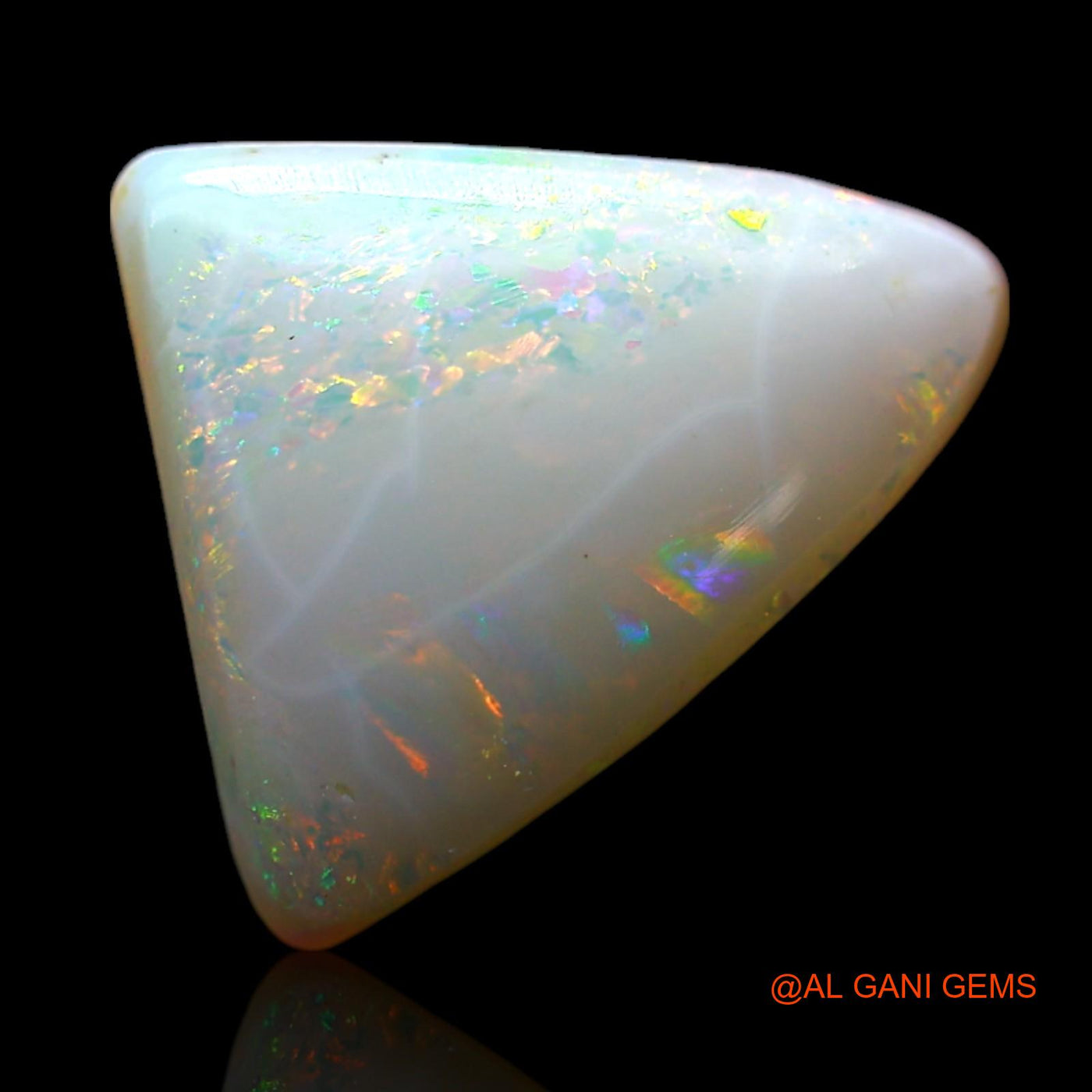 Natural Fire Opal Gemstone 2.00 Cts Loose Trillion Cabochon From Australia 11x10x4 mm AF-524