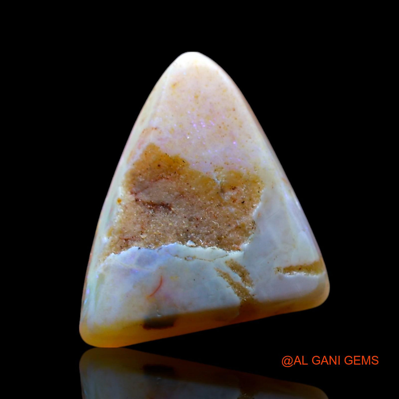Natural Fire Opal Gemstone 2.00 Cts Loose Trillion Cabochon From Australia 11x10x4 mm AF-524