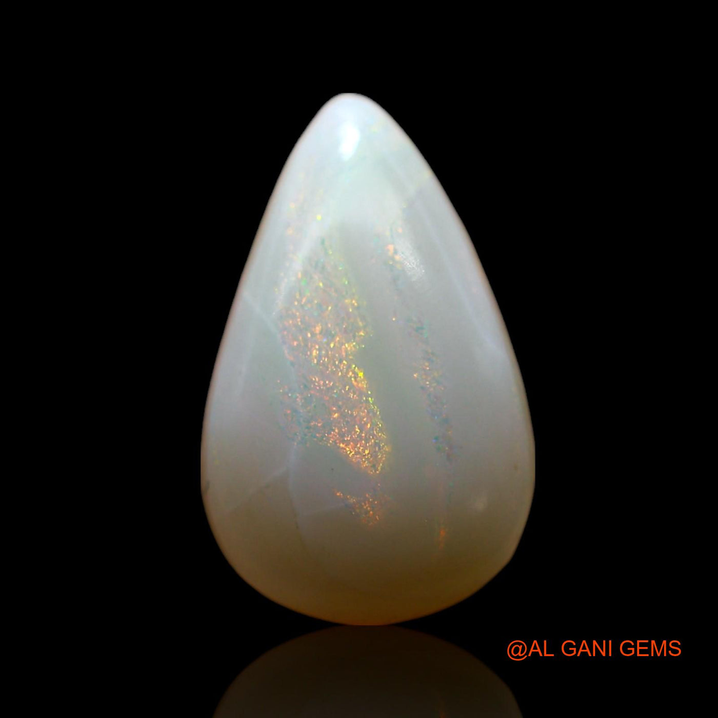 Natural Untreated Fire Opal Loose Gemstone Pear Cabochon From Australia 2.00 Cts 13x8x4 mm AF-538