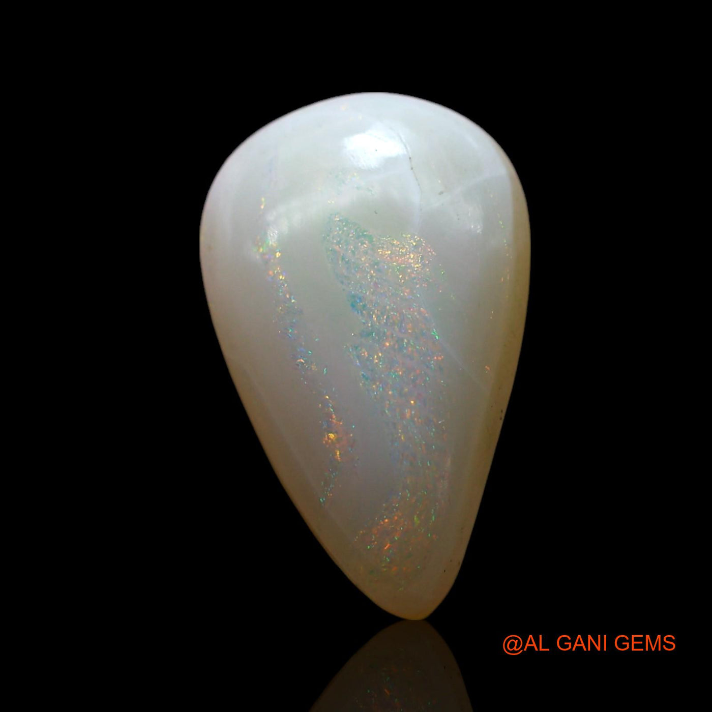 Natural Untreated Fire Opal Loose Gemstone Pear Cabochon From Australia 2.00 Cts 13x8x4 mm AF-538