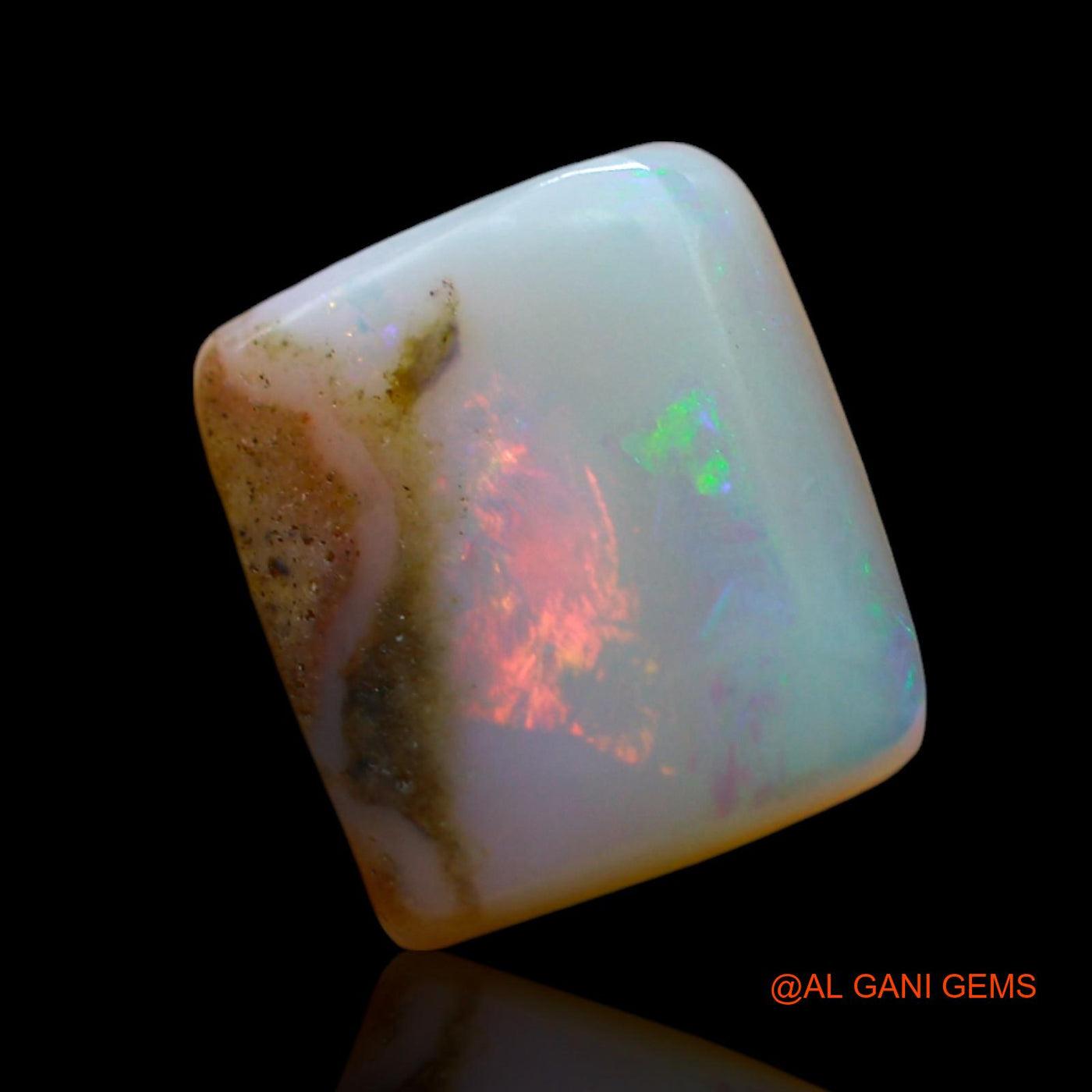 2.00 Cts Natural Australian Fire Opal Square Cabochon Loose Gemstone For Jewelry 11x9x2 mm AF-542