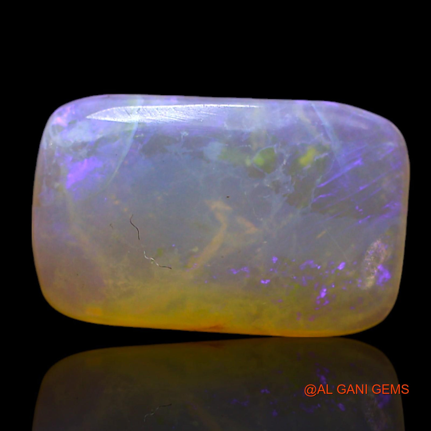 2.00 Cts Natural Australian Fire Opal Square Cabochon Loose Gemstone For Jewelry 12x8x2 mm AF-548