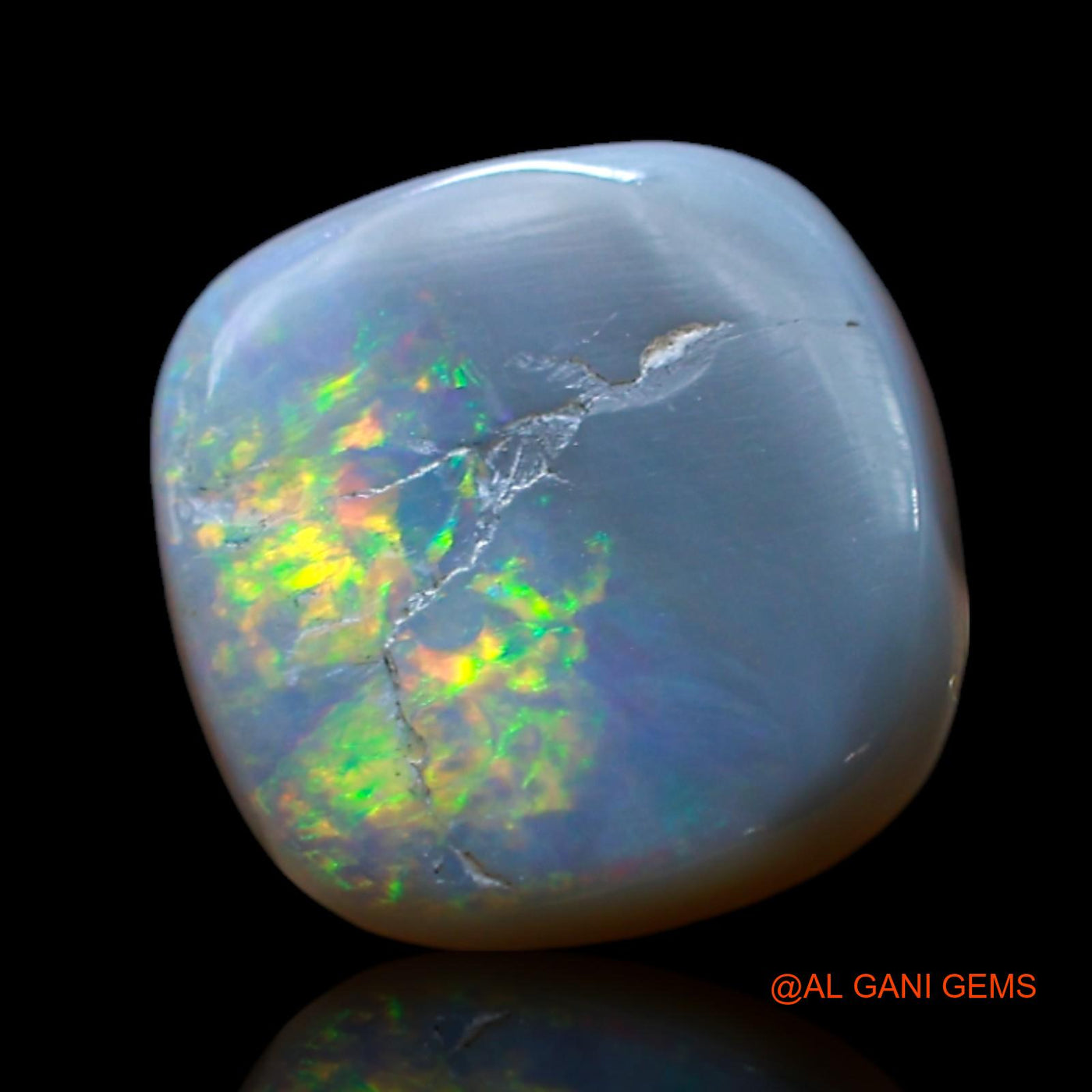 2.00 Cts Natural Australian Fire Opal Loose Gemstone Square Cabochon 9x9x3 mm AF-557