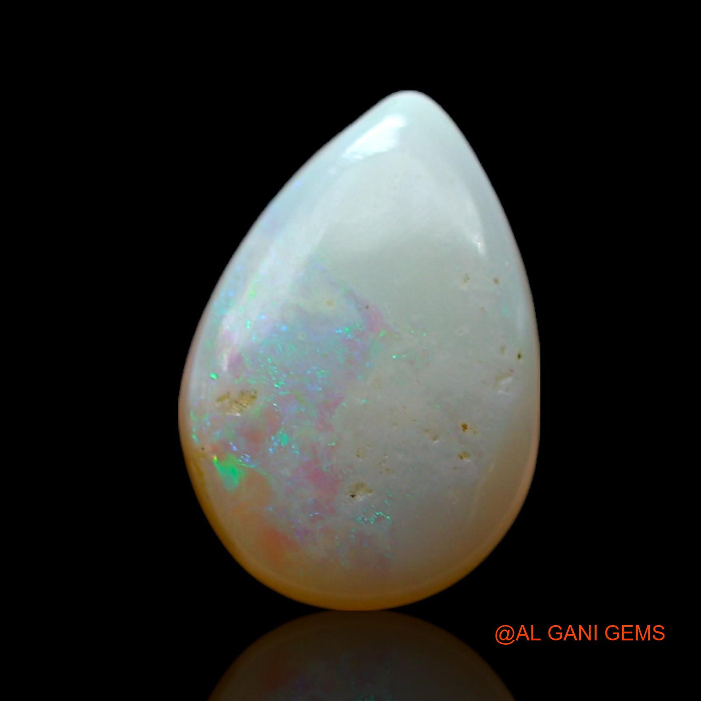 1.00 Cts Unheated Australian Fire Opal Loose Gemstone Pear Cabochon Natural 11x8x3 mm AF-559
