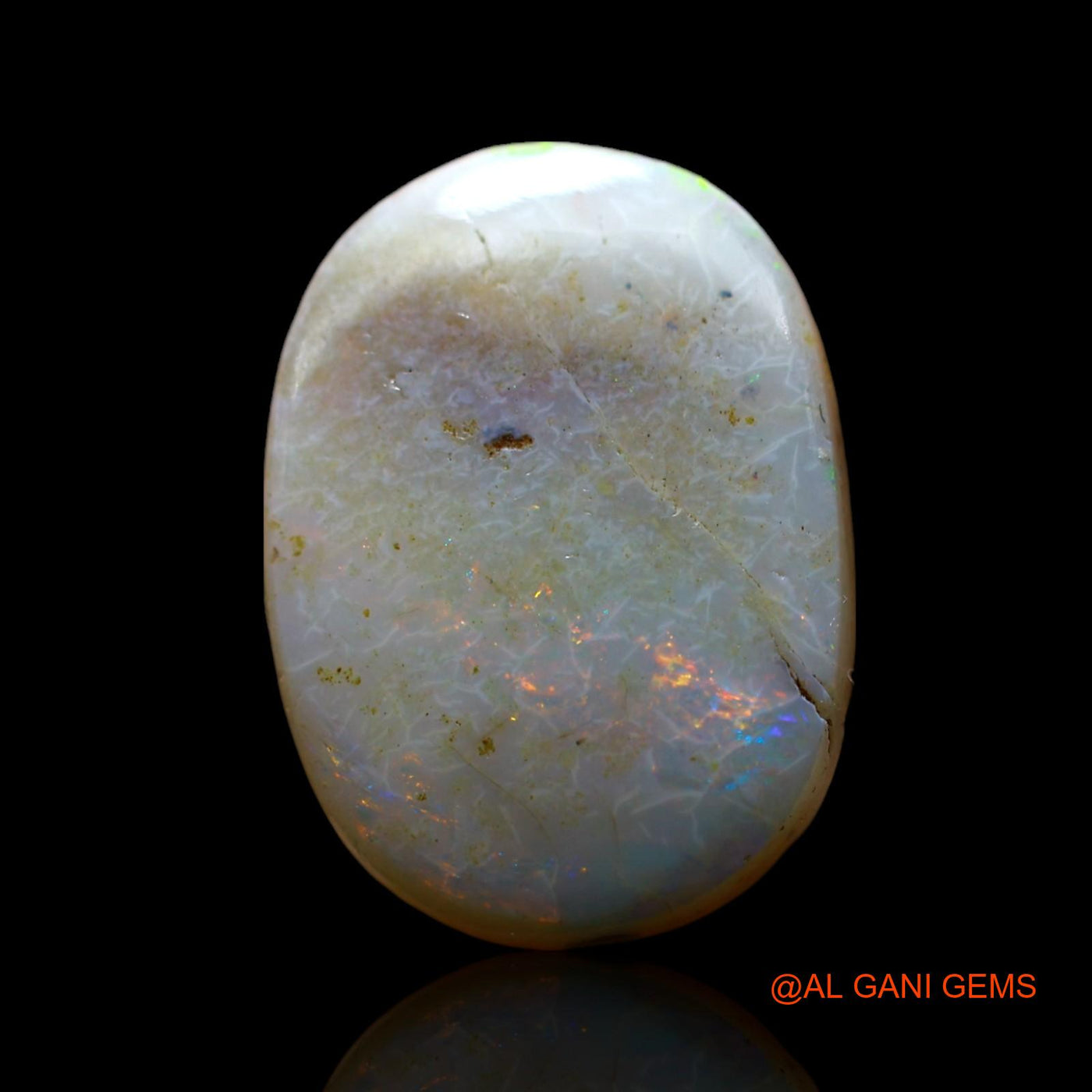 Natural Fire Opal Gemstone 5.00 Cts Loose Oval Cabochon From Australia 16x11x3 mm AF-583