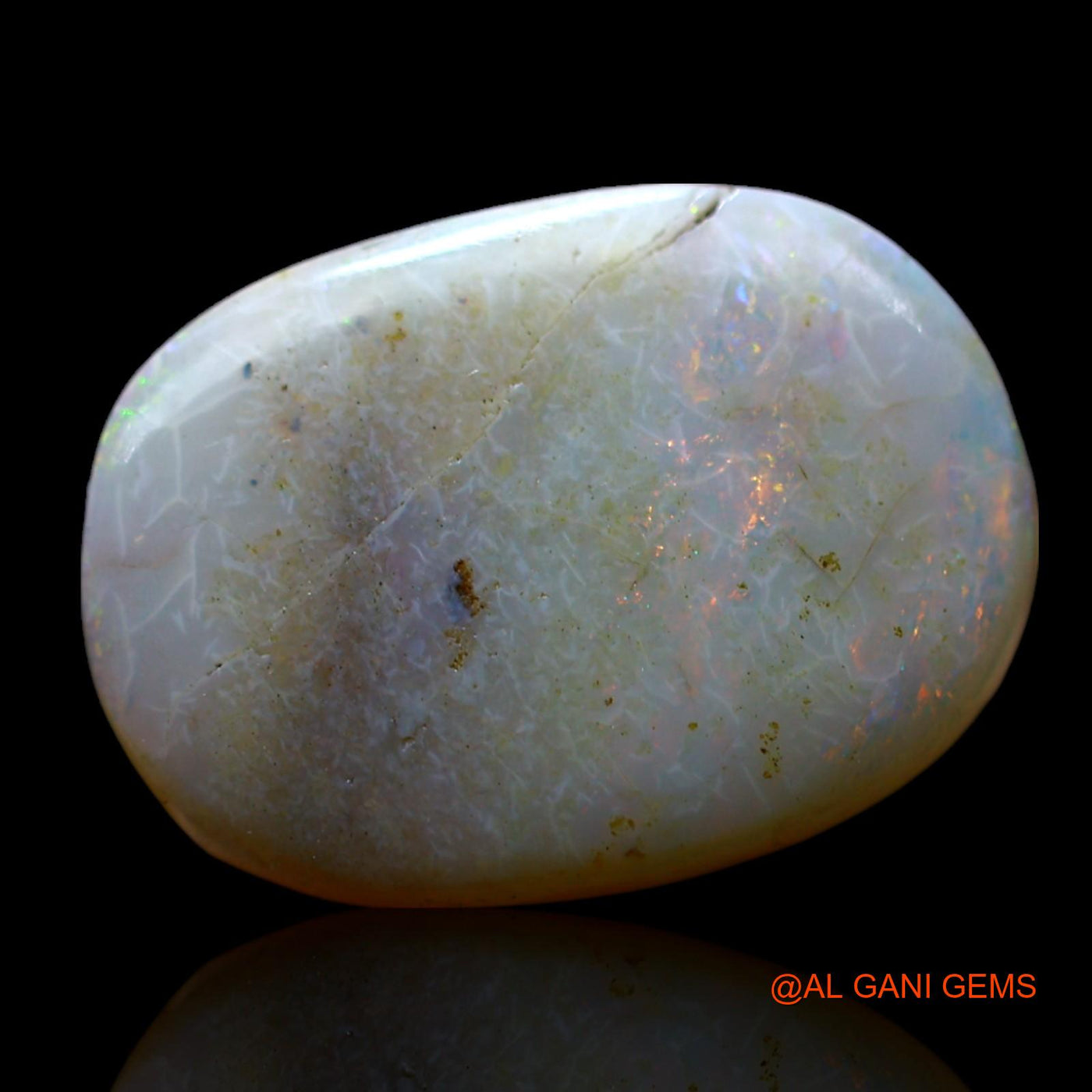 Natural Fire Opal Gemstone 5.00 Cts Loose Oval Cabochon From Australia 16x11x3 mm AF-583