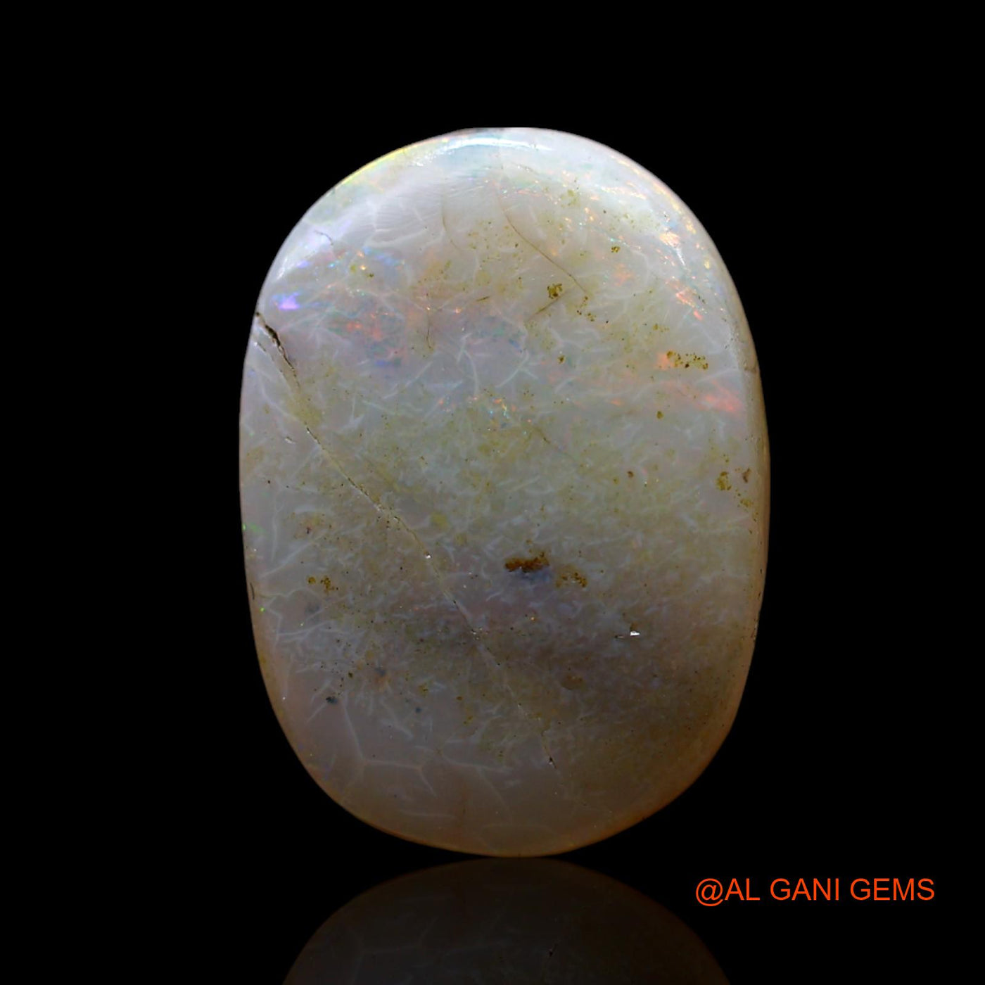 Natural Fire Opal Gemstone 5.00 Cts Loose Oval Cabochon From Australia 16x11x3 mm AF-583