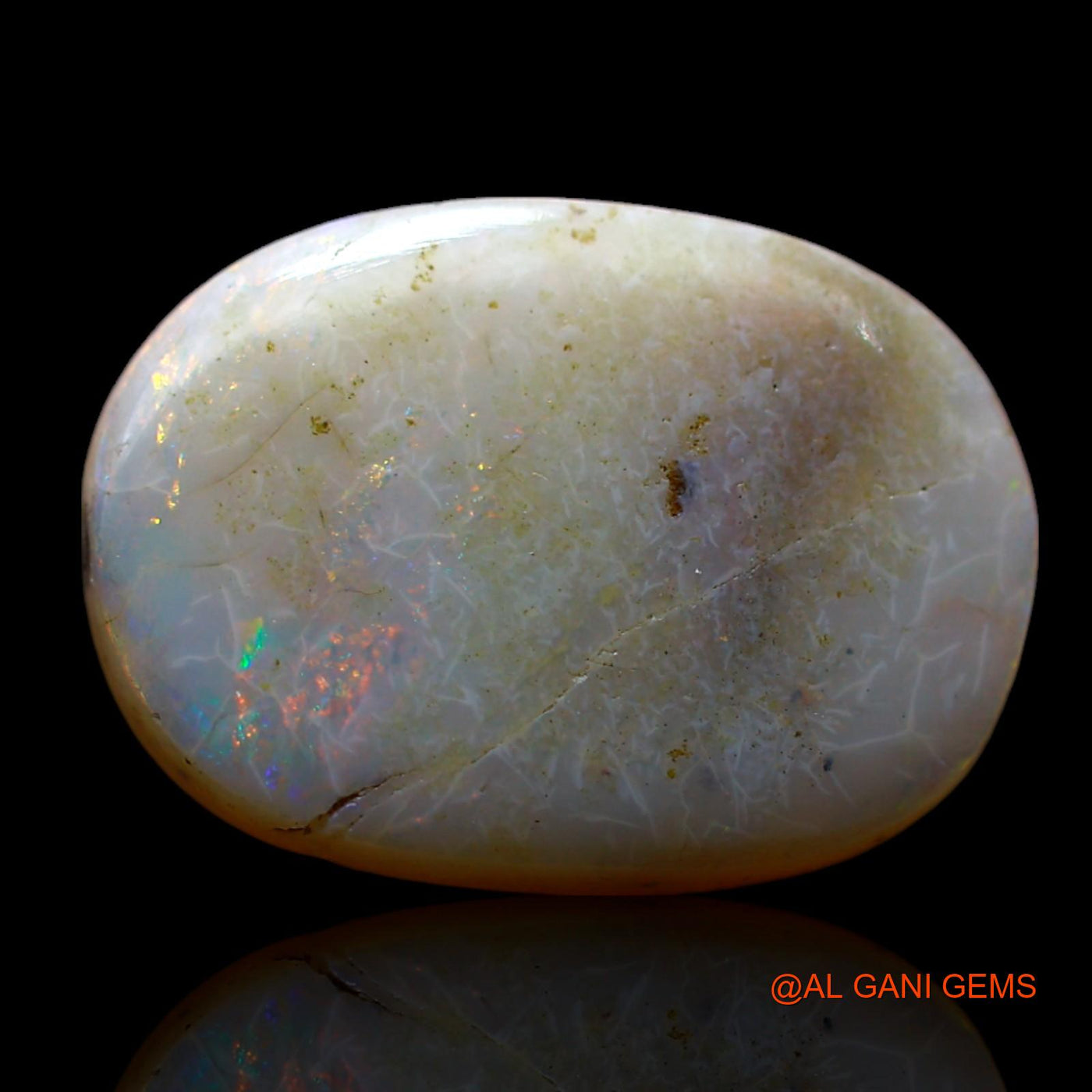 Natural Fire Opal Gemstone 5.00 Cts Loose Oval Cabochon From Australia 16x11x3 mm AF-583