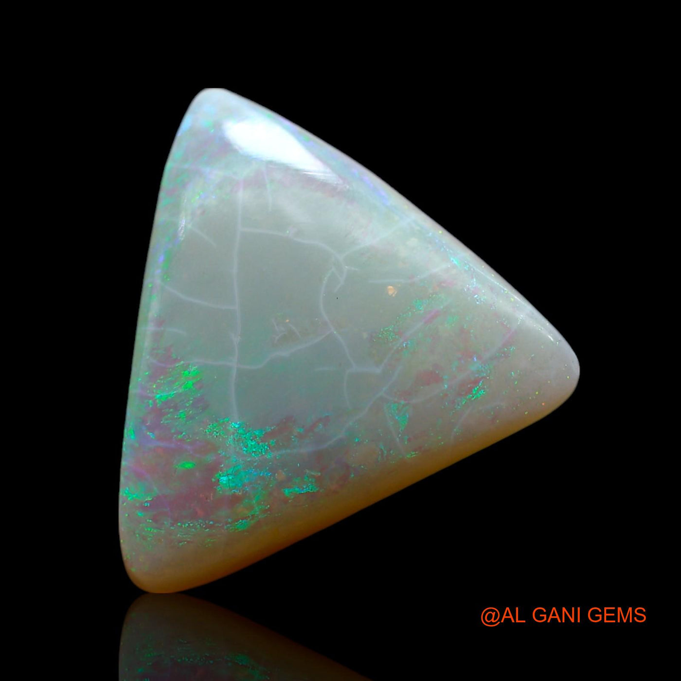 5.00 Cts Natural Australian Fire Opal Loose Gemstone Trillion Cabochon 14x13x5 mm AF-58