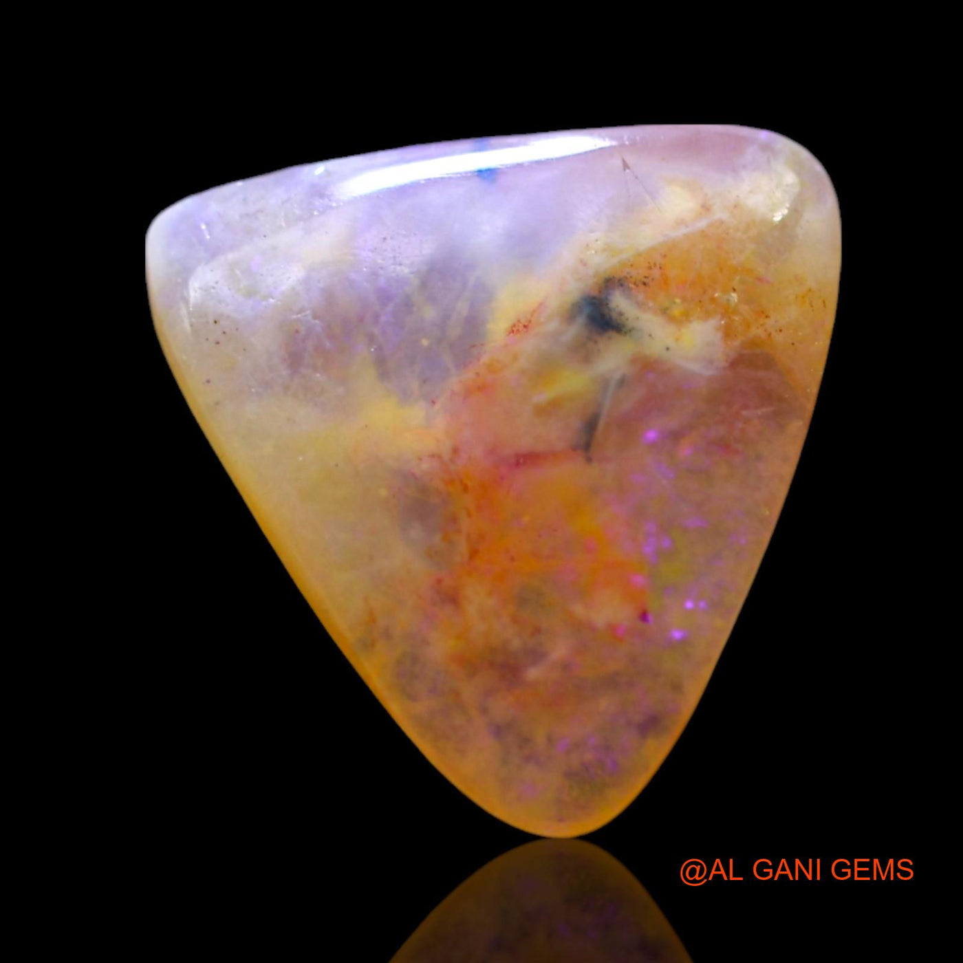 3.00 Cts Natural Australian Fire Opal Trillion Cabochon Loose Gemstone For Jewelry 13x11x3 mm AF-592