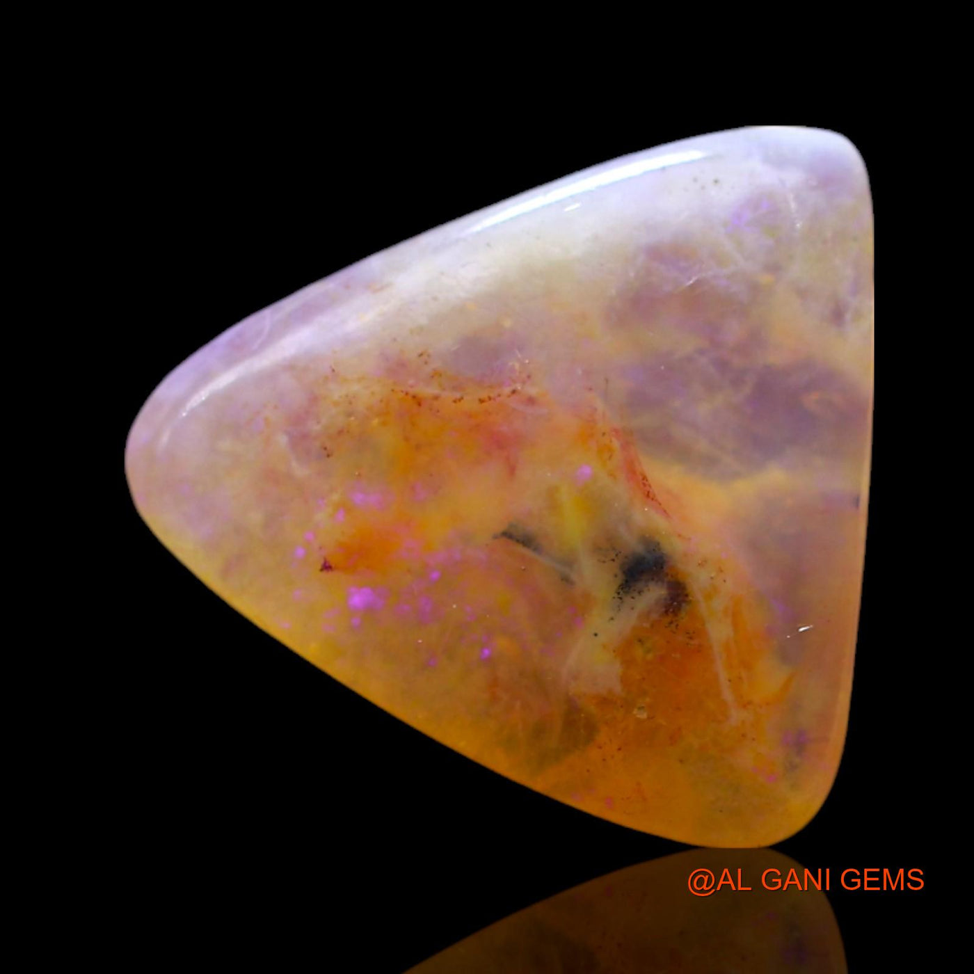 3.00 Cts Natural Australian Fire Opal Trillion Cabochon Loose Gemstone For Jewelry 13x11x3 mm AF-592