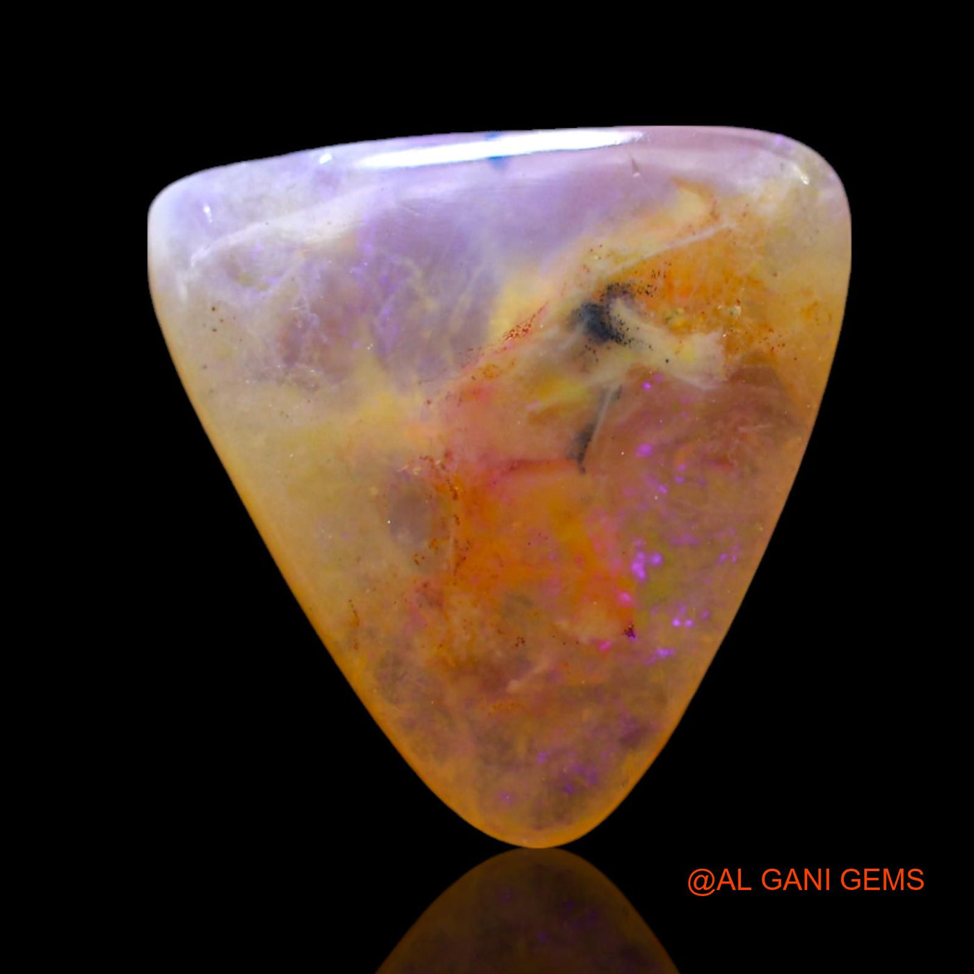 3.00 Cts Natural Australian Fire Opal Trillion Cabochon Loose Gemstone For Jewelry 13x11x3 mm AF-592