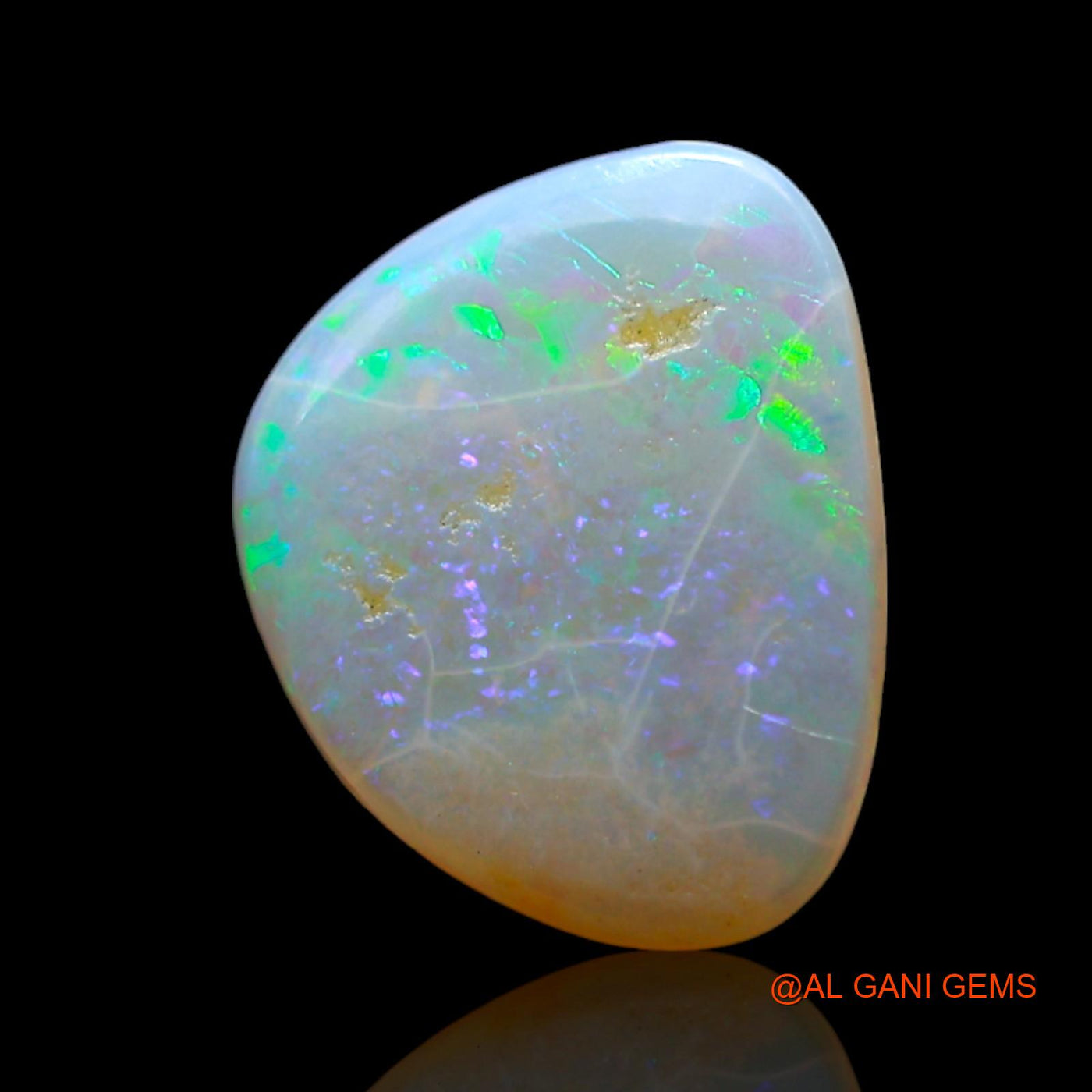 1.00 Cts Natural Australian Fire Opal Fancy Cabochon Loose Gemstone For Jewelry 10x8x1 mm AF-595
