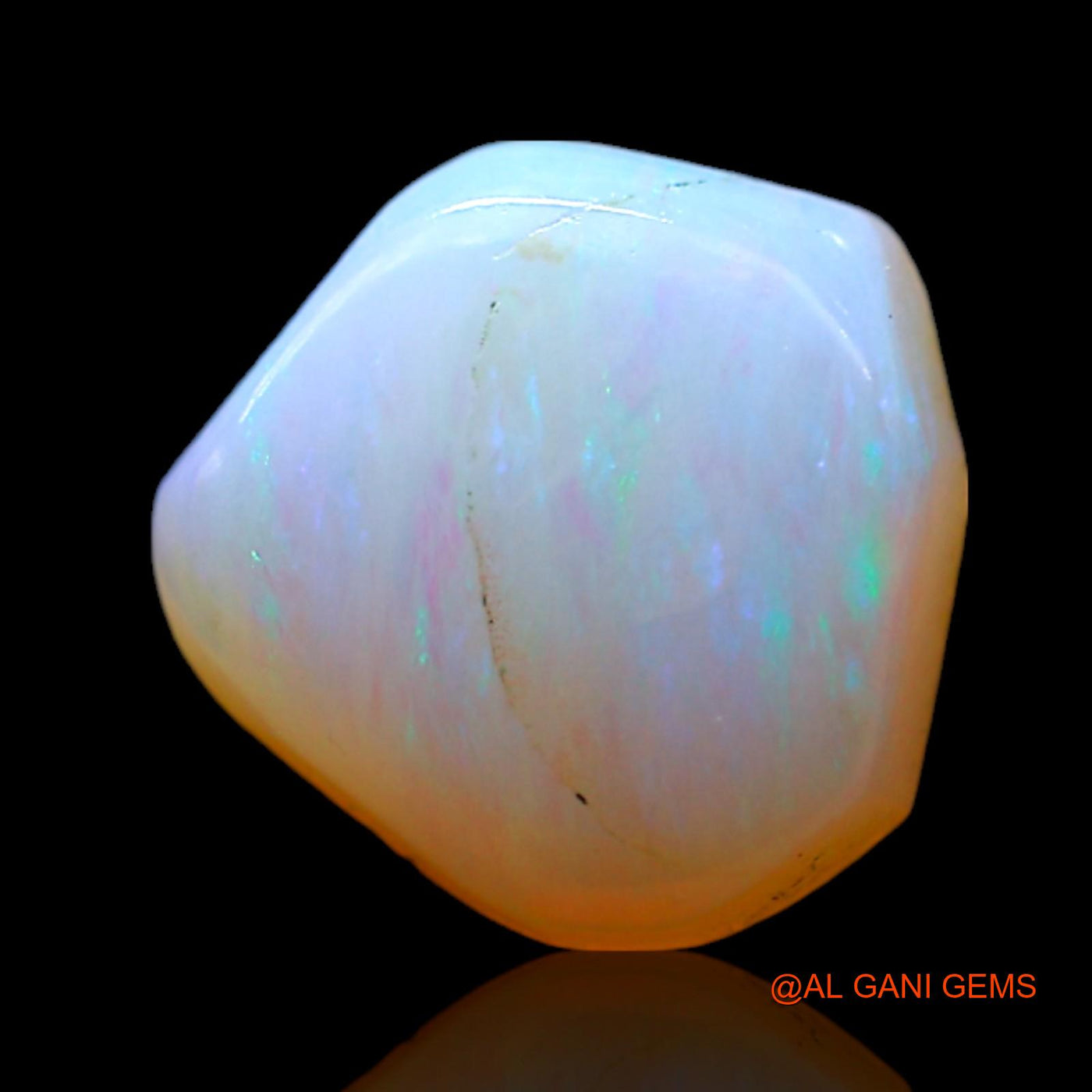 1.00 Cts Natural Australian Fire Opal Loose Gemstone Fancy Cabochon 8x8x3 mm AF-599
