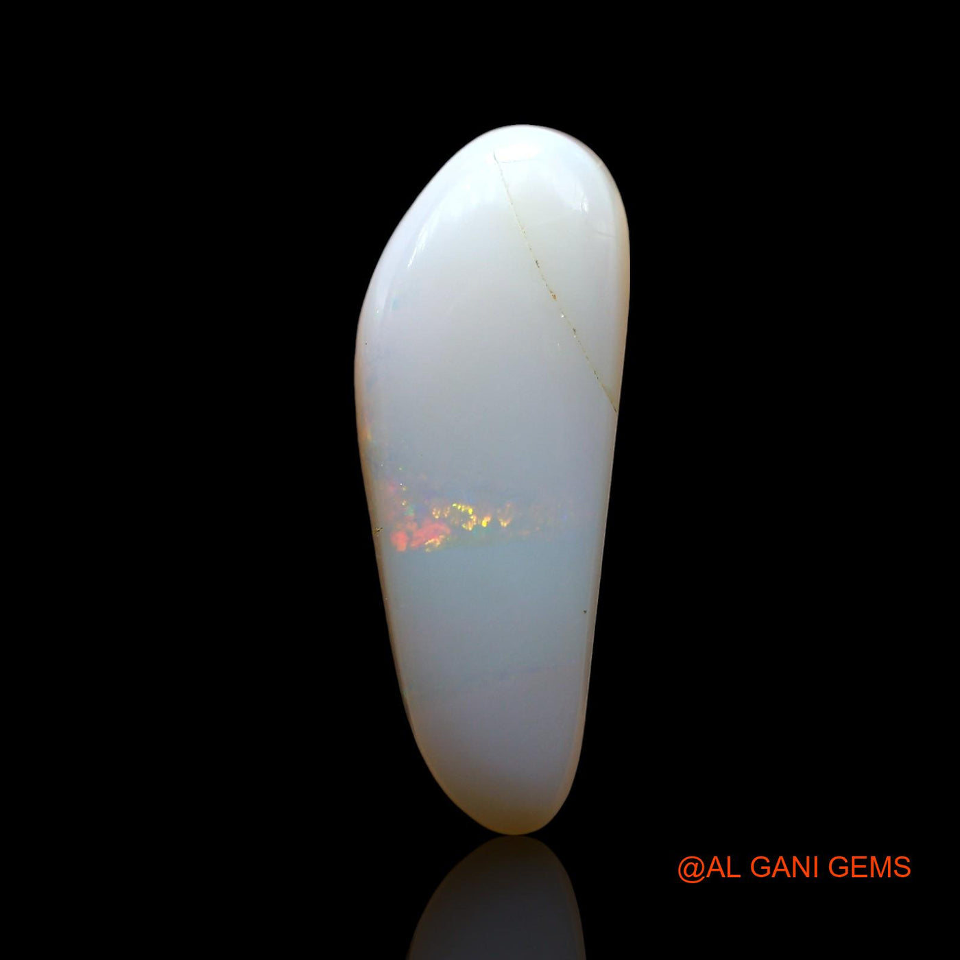 Natural Untreated Fire Opal Loose Gemstone Fancy Cabochon From Australia 4.00 Cts 20x8x4 mm AF-606