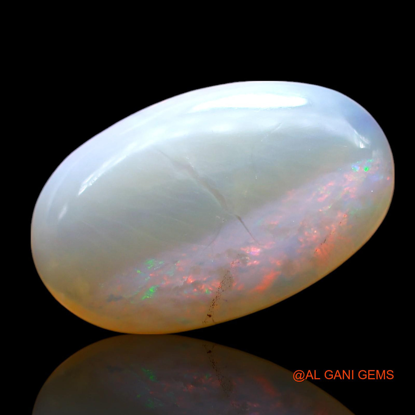 Natural Untreated Fire Opal Loose Gemstone Oval Cabochon From Australia 3.00 Cts 15x9x4 mm AF-671
