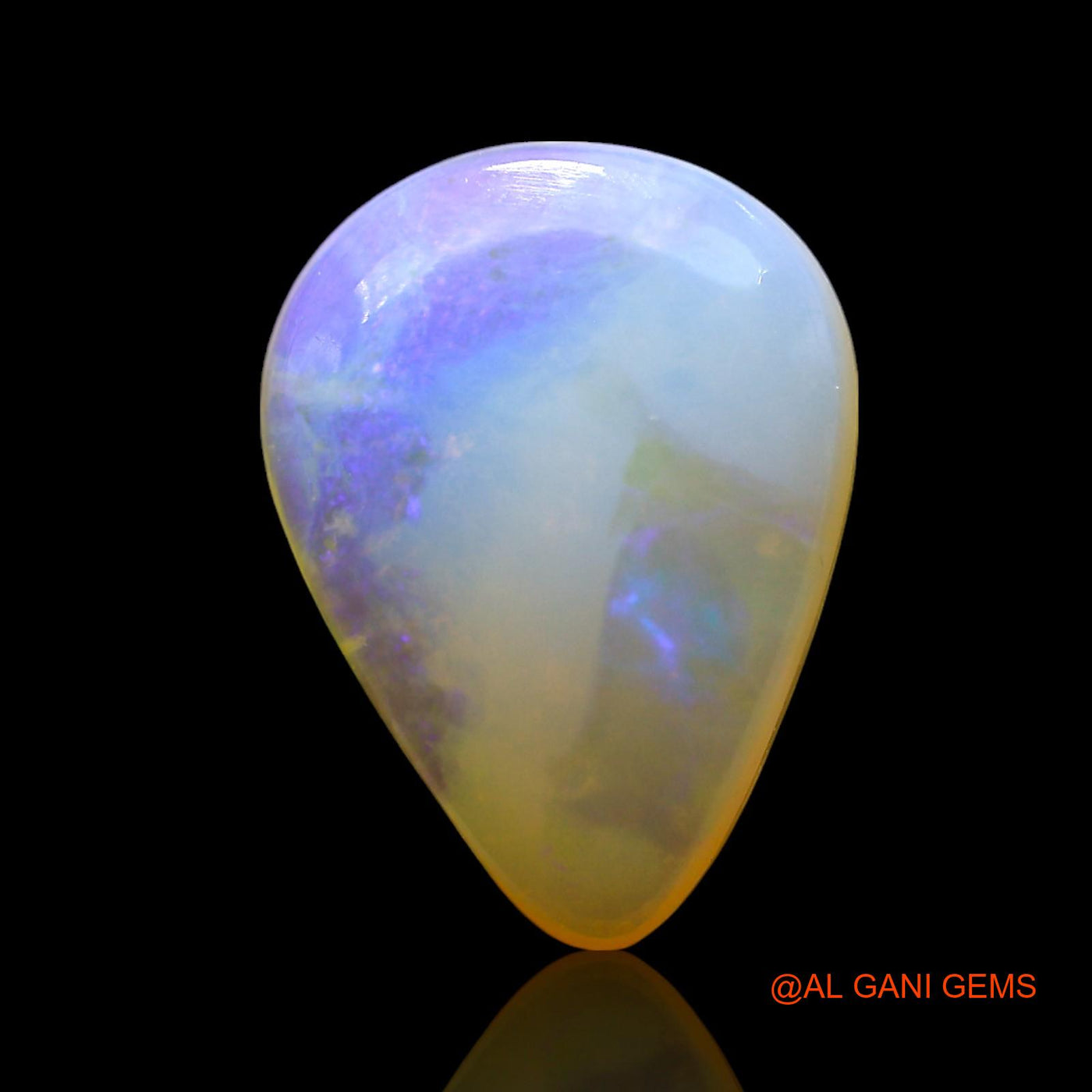 Natural Fire Opal Gemstone 3.00 Cts Loose Pear Cabochon From Australia 14x10x4 mm AF-689