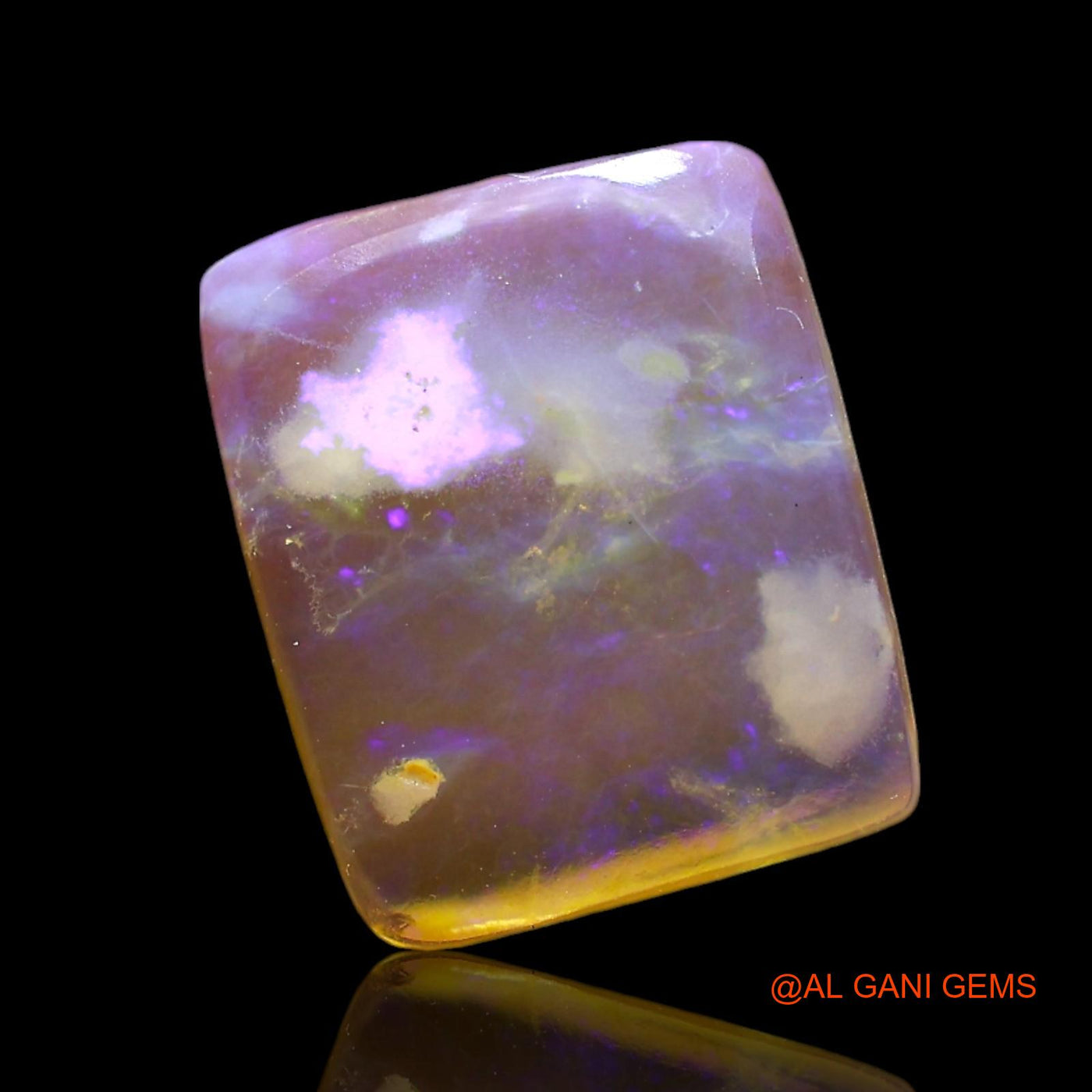 Natural Fire Opal Gemstone 2.00 Cts Loose Square Cabochon From Australia 12x10x2 mm AF-692