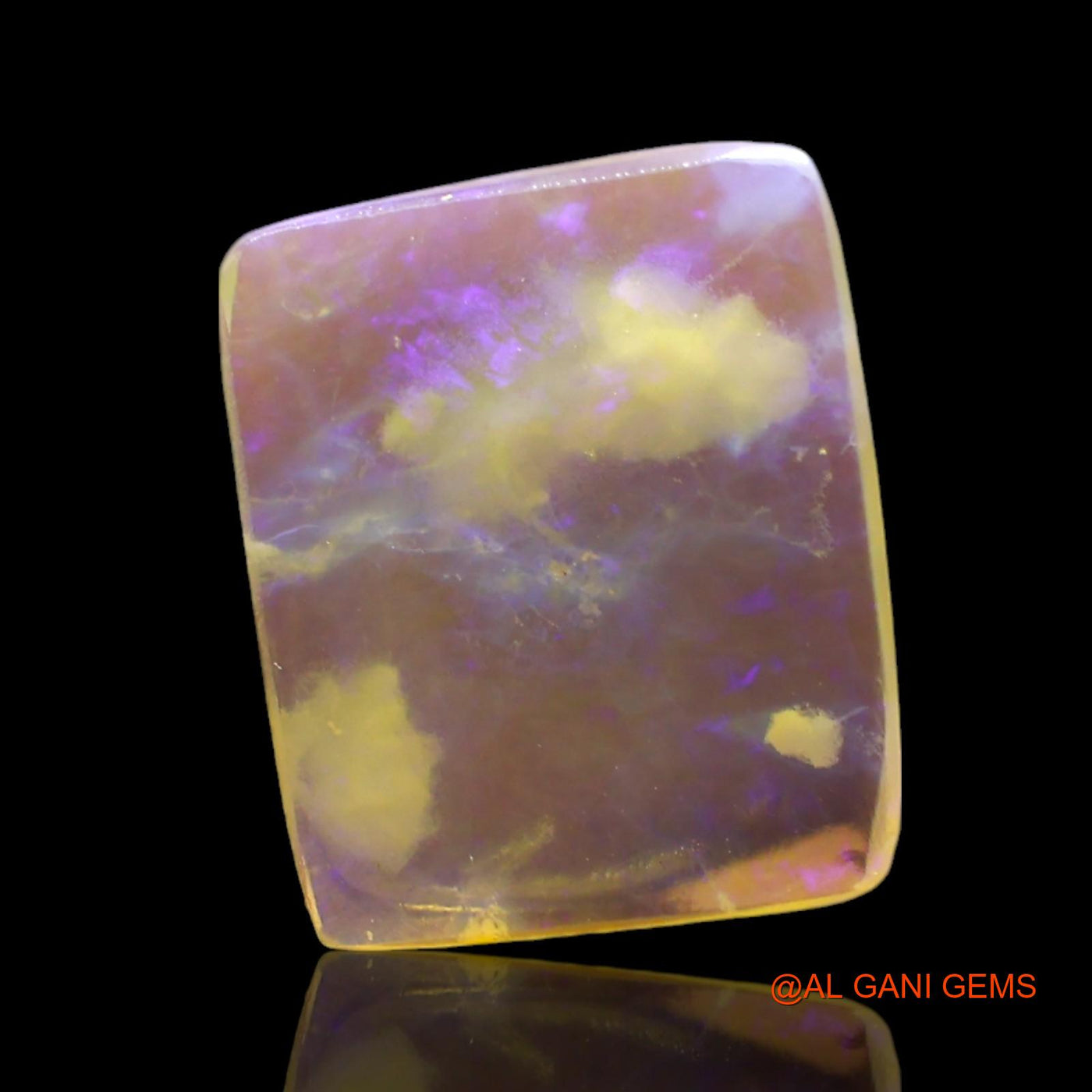 Natural Fire Opal Gemstone 2.00 Cts Loose Square Cabochon From Australia 12x10x2 mm AF-692