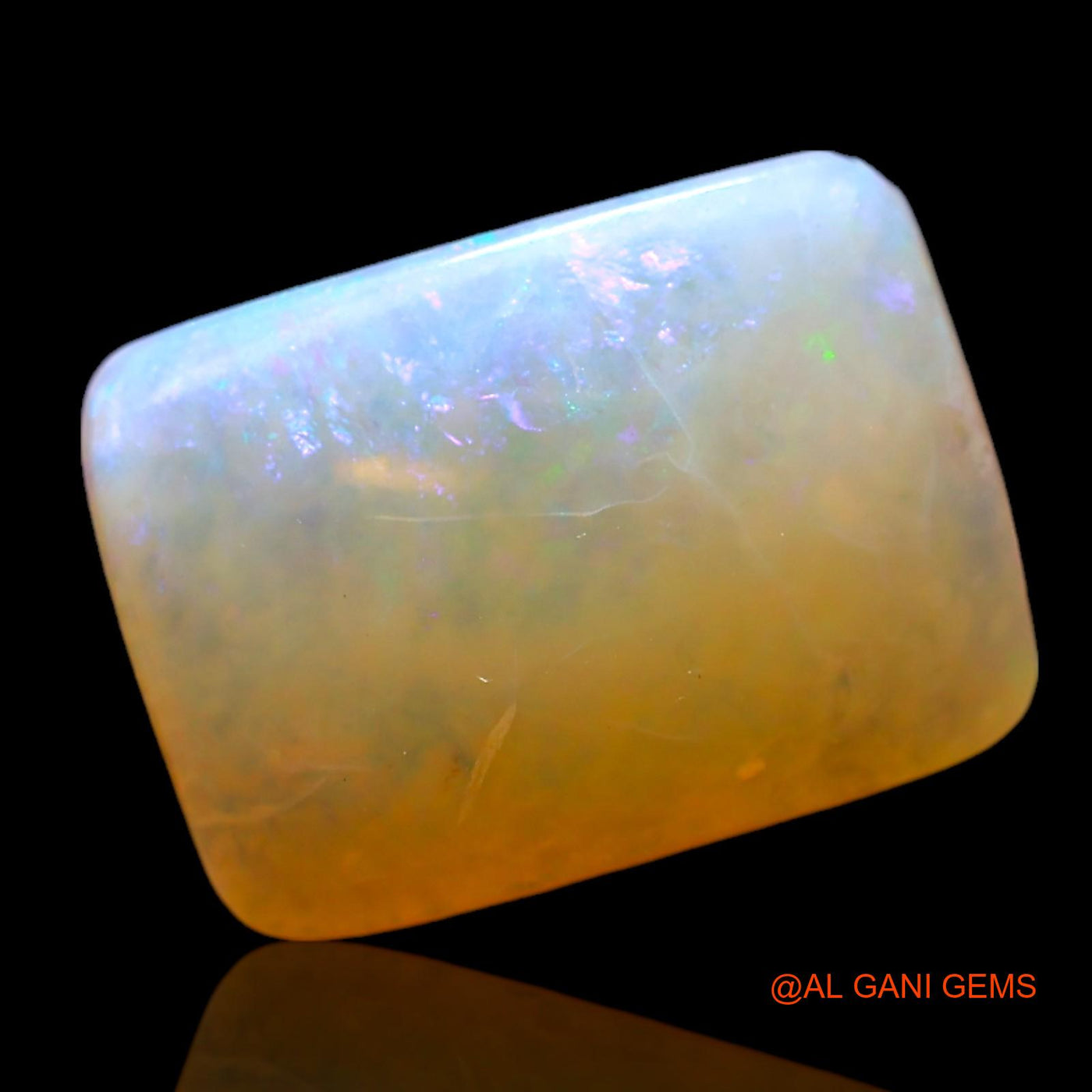3.00 Cts Natural Australian Fire Opal Loose Gemstone Square Cabochon 12x8x3 mm AF-719