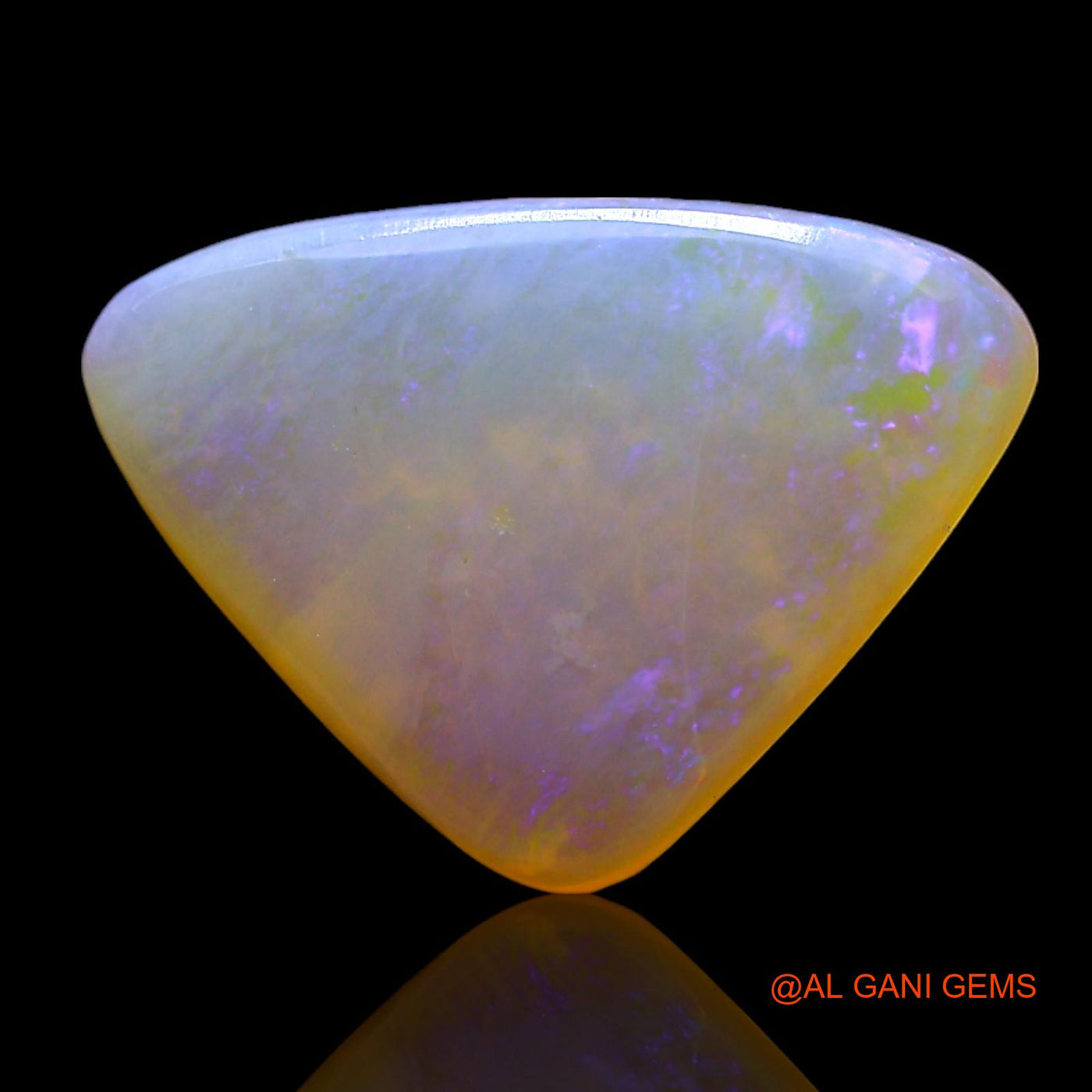 Natural Fire Opal Gemstone 2.00 Cts Loose Trillion Cabochon From Australia 14x10x2 mm AF-736