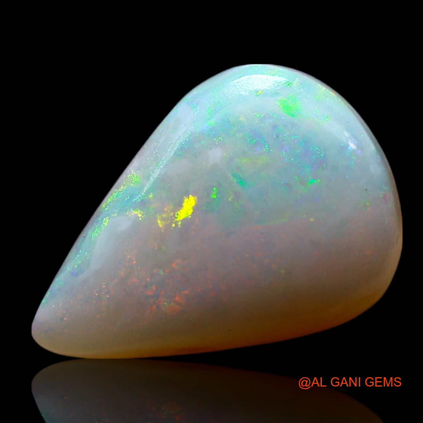 2.00 Cts Natural Australian Fire Opal Loose Gemstone Pear Cabochon 13x9x3 mm AF-752