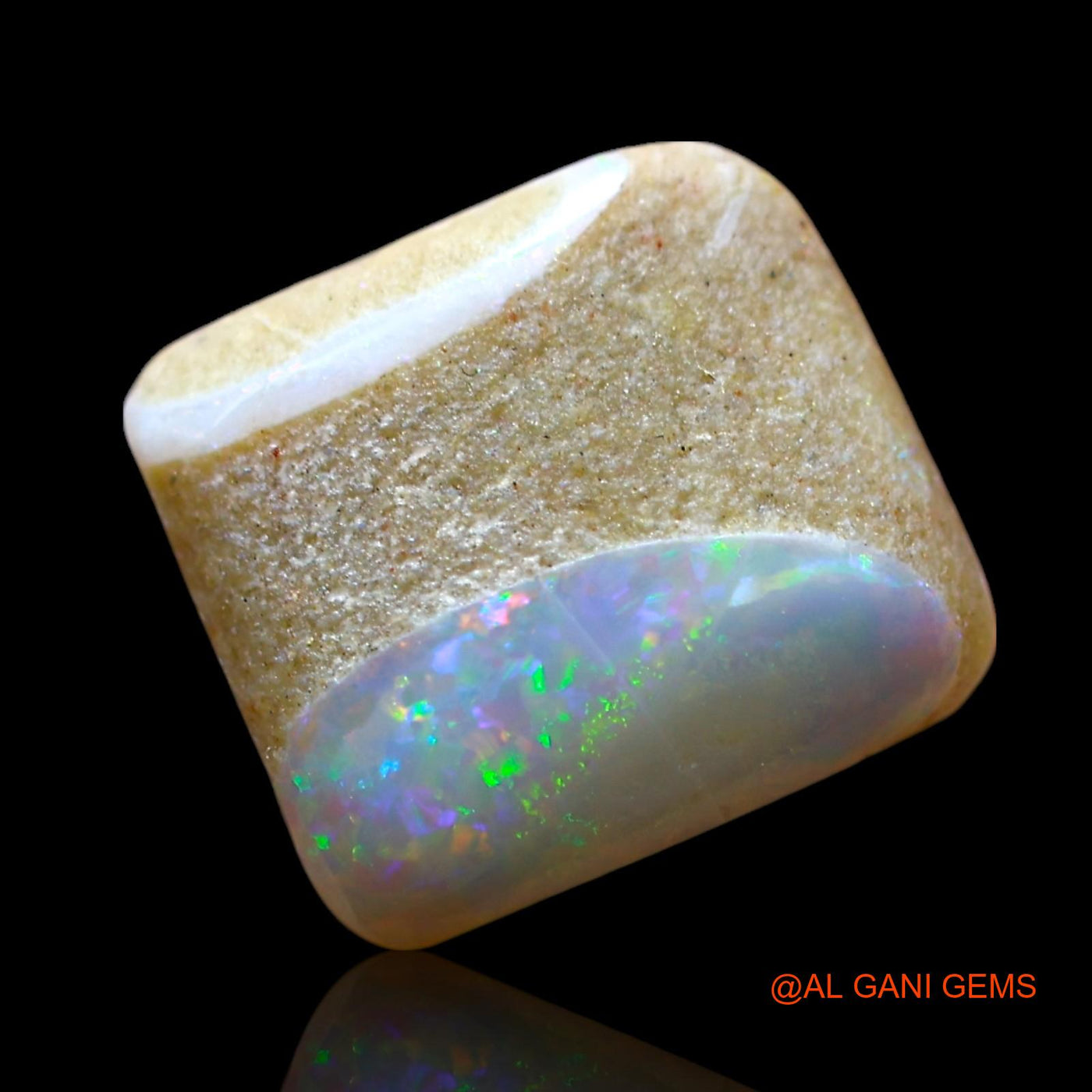 2.00 Cts Natural Australian Fire Opal Square Cabochon Loose Gemstone For Jewelry 11x10x3 mm AF-767
