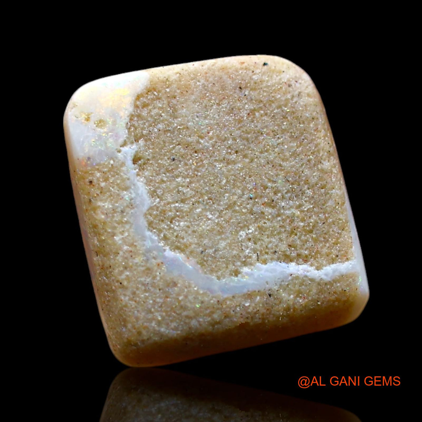2.00 Cts Natural Australian Fire Opal Square Cabochon Loose Gemstone For Jewelry 11x10x3 mm AF-767