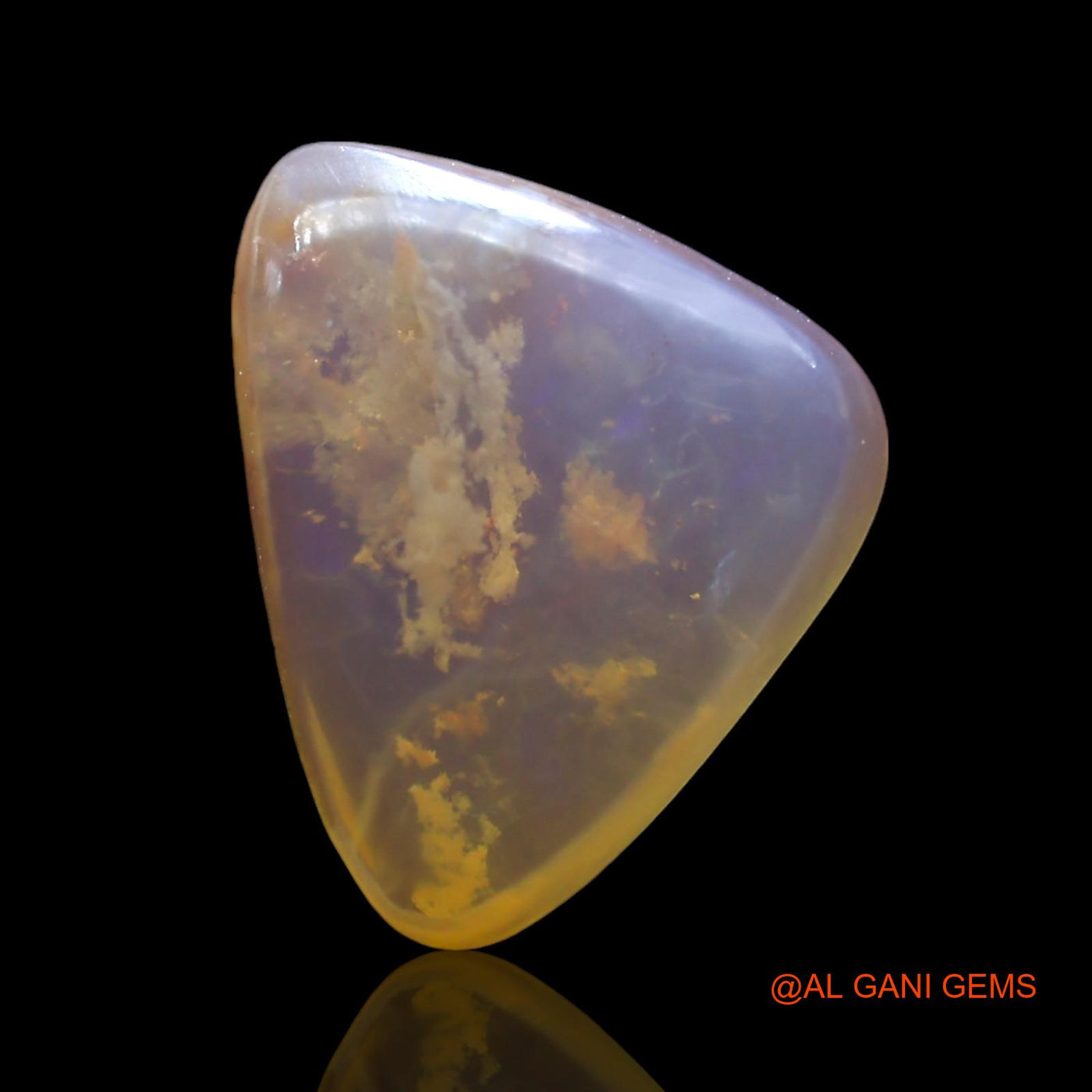 Natural Fire Opal Gemstone 2.00 Cts Loose Trillion Cabochon From Australia 12x9x4 mm AF-771