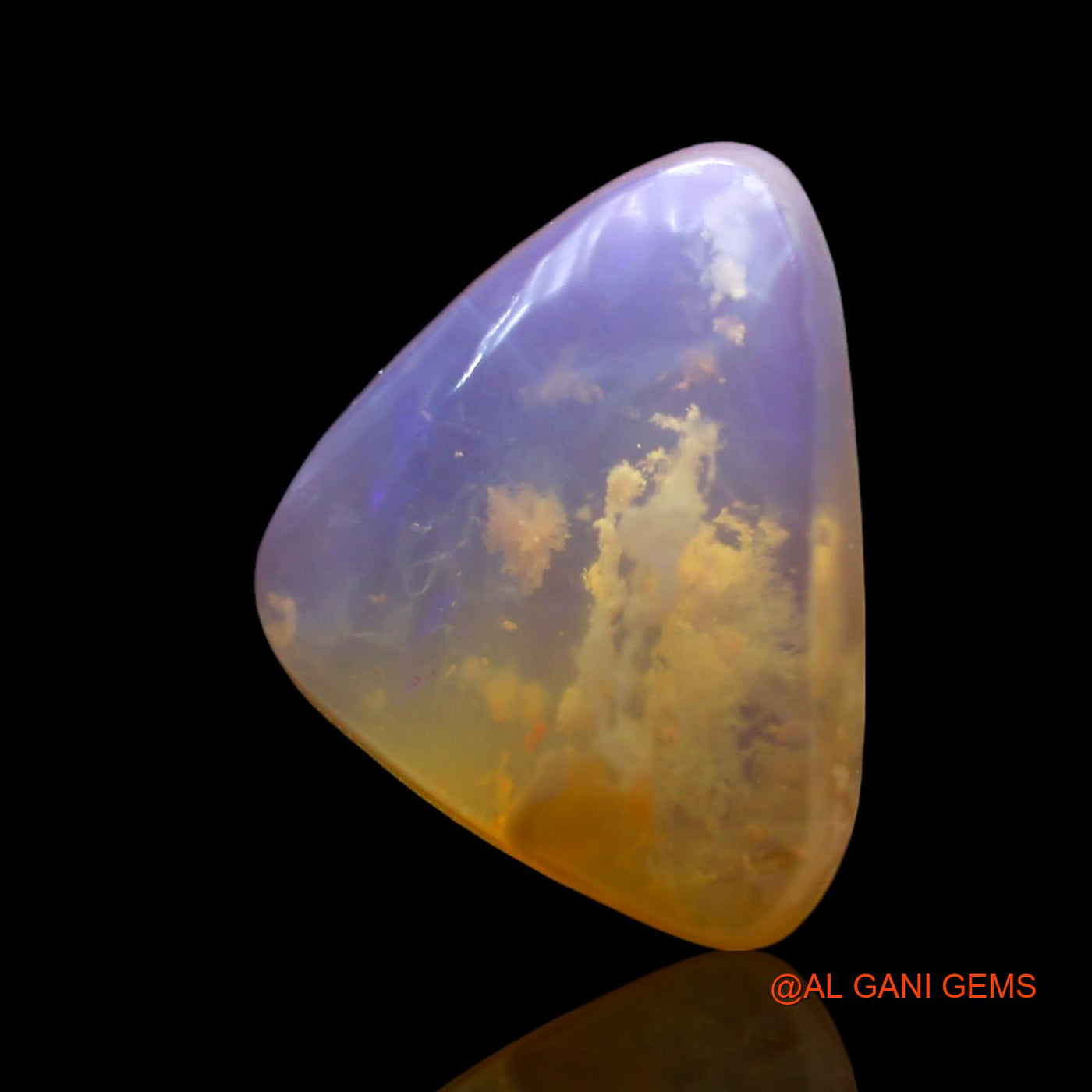 Natural Fire Opal Gemstone 2.00 Cts Loose Trillion Cabochon From Australia 12x9x4 mm AF-771