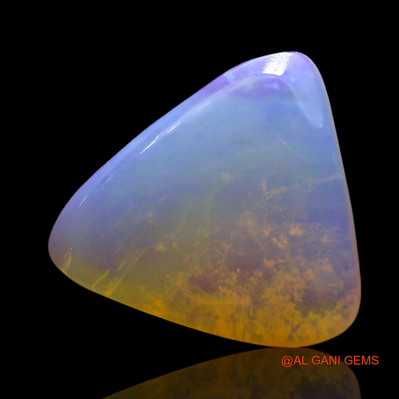 1.00 Cts Unheated Australian Fire Opal Loose Gemstone Trillion Cabochon Natural 11x10x3 mm AF-774