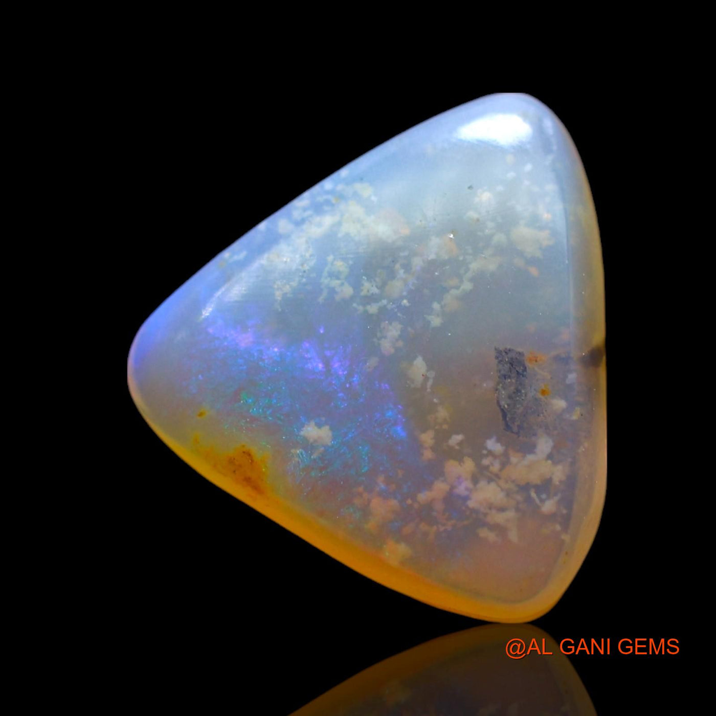 3.00 Cts Unheated Australian Fire Opal Loose Gemstone Trillion Cabochon Natural 11x11x3 mm AF-776