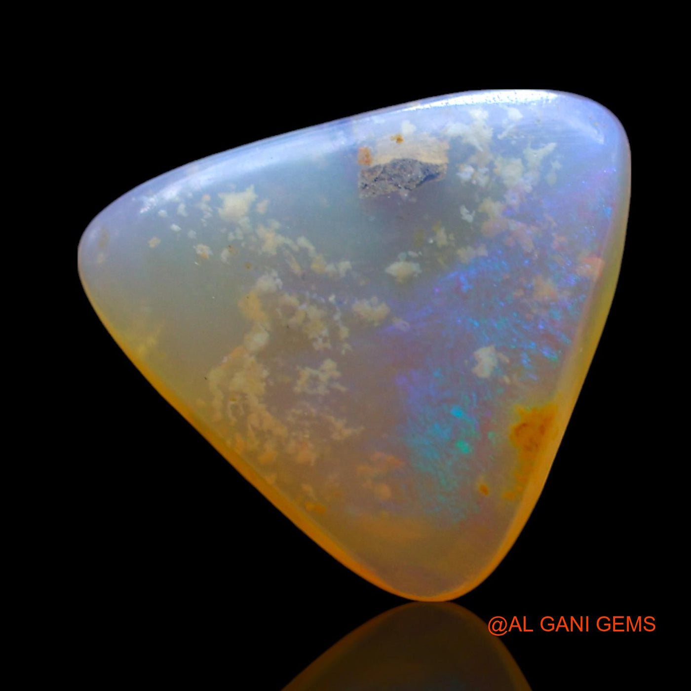 3.00 Cts Unheated Australian Fire Opal Loose Gemstone Trillion Cabochon Natural 11x11x3 mm AF-776