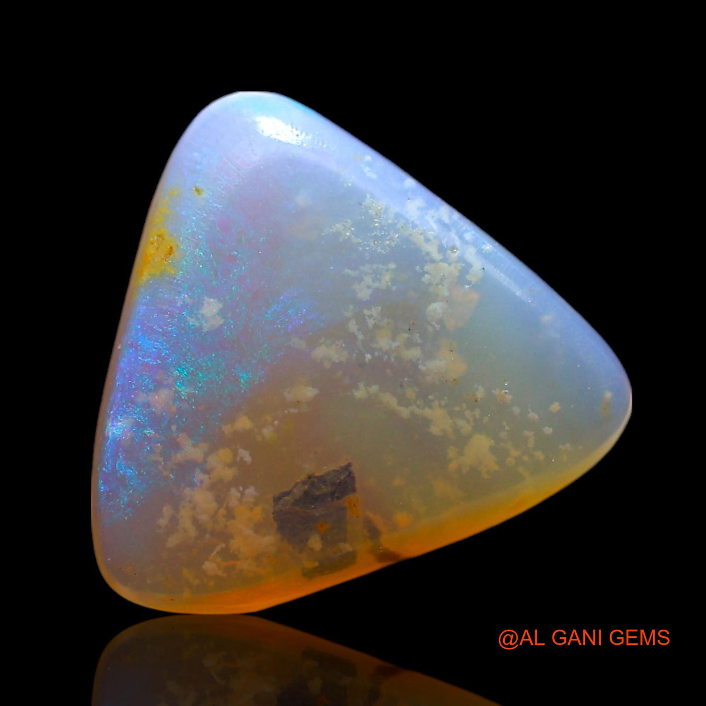 3.00 Cts Unheated Australian Fire Opal Loose Gemstone Trillion Cabochon Natural 11x11x3 mm AF-776