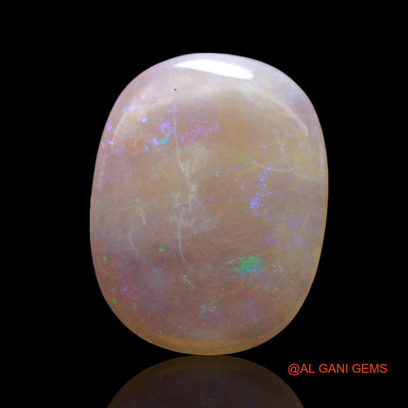 Natural Fire Opal Gemstone 4.00 Cts Loose Oval Cabochon From Australia 17x13x2 mm AF-77