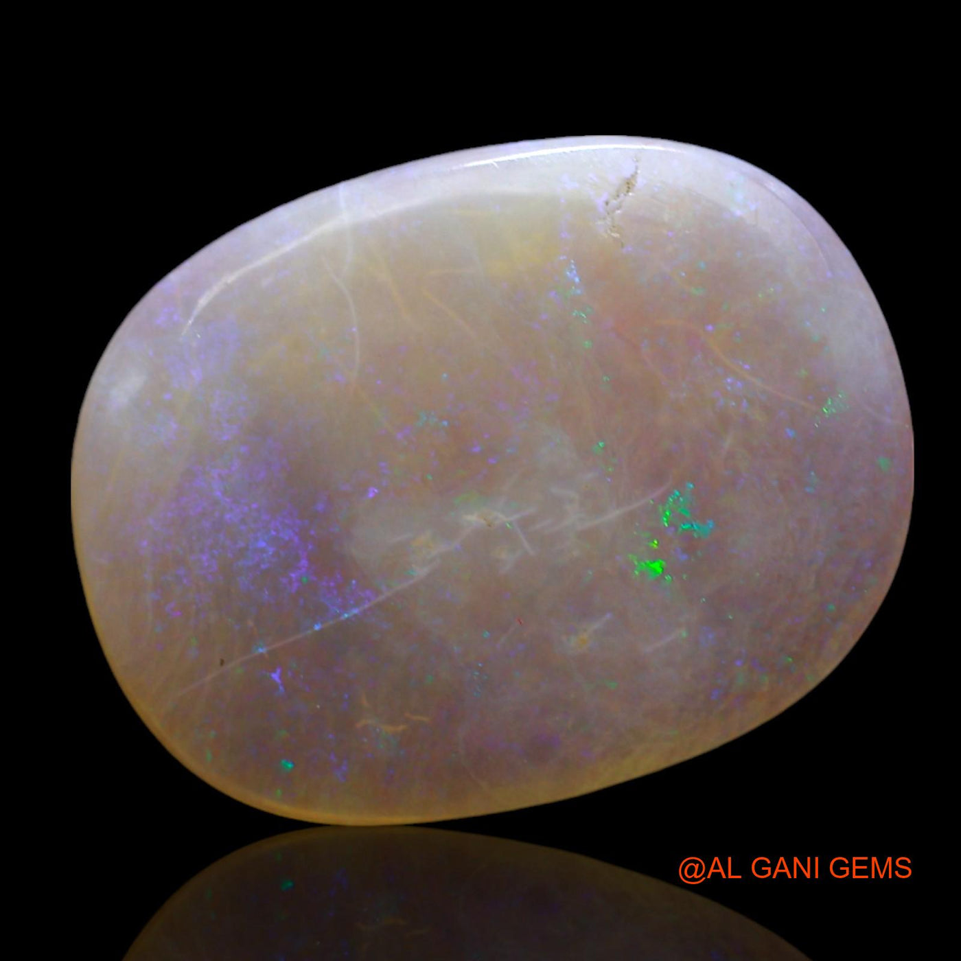 Natural Fire Opal Gemstone 4.00 Cts Loose Oval Cabochon From Australia 17x13x2 mm AF-77