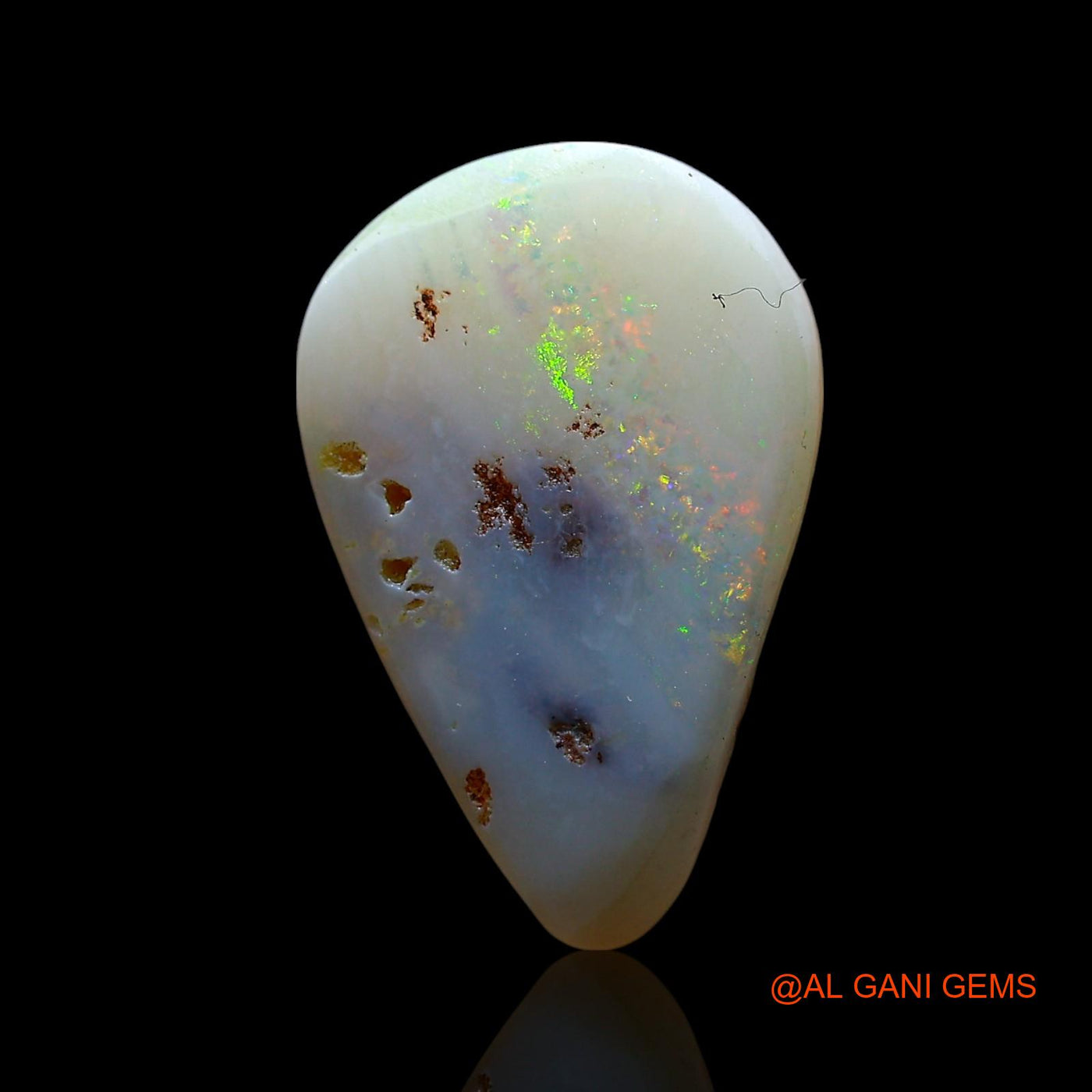 3.00 Cts Natural Australian Fire Opal Pear Cabochon Loose Gemstone For Jewelry 17x11x3 mm AF-793