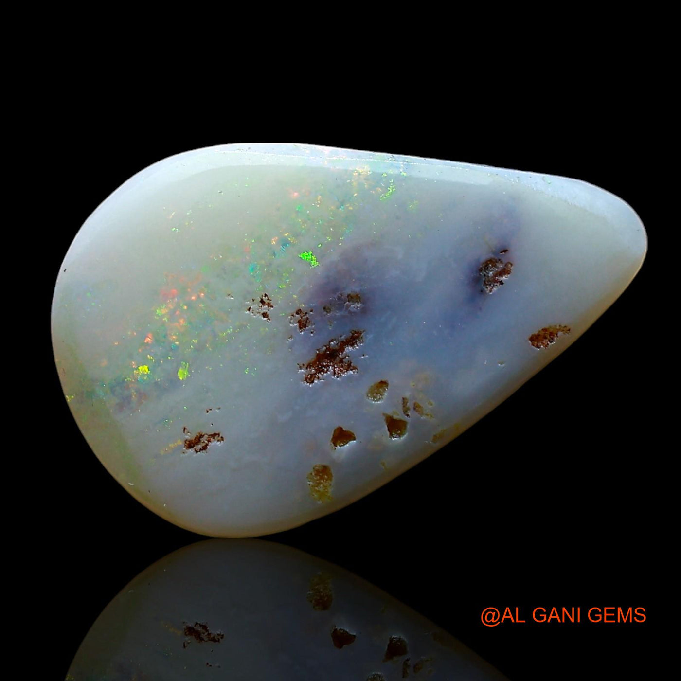 3.00 Cts Natural Australian Fire Opal Pear Cabochon Loose Gemstone For Jewelry 17x11x3 mm AF-793