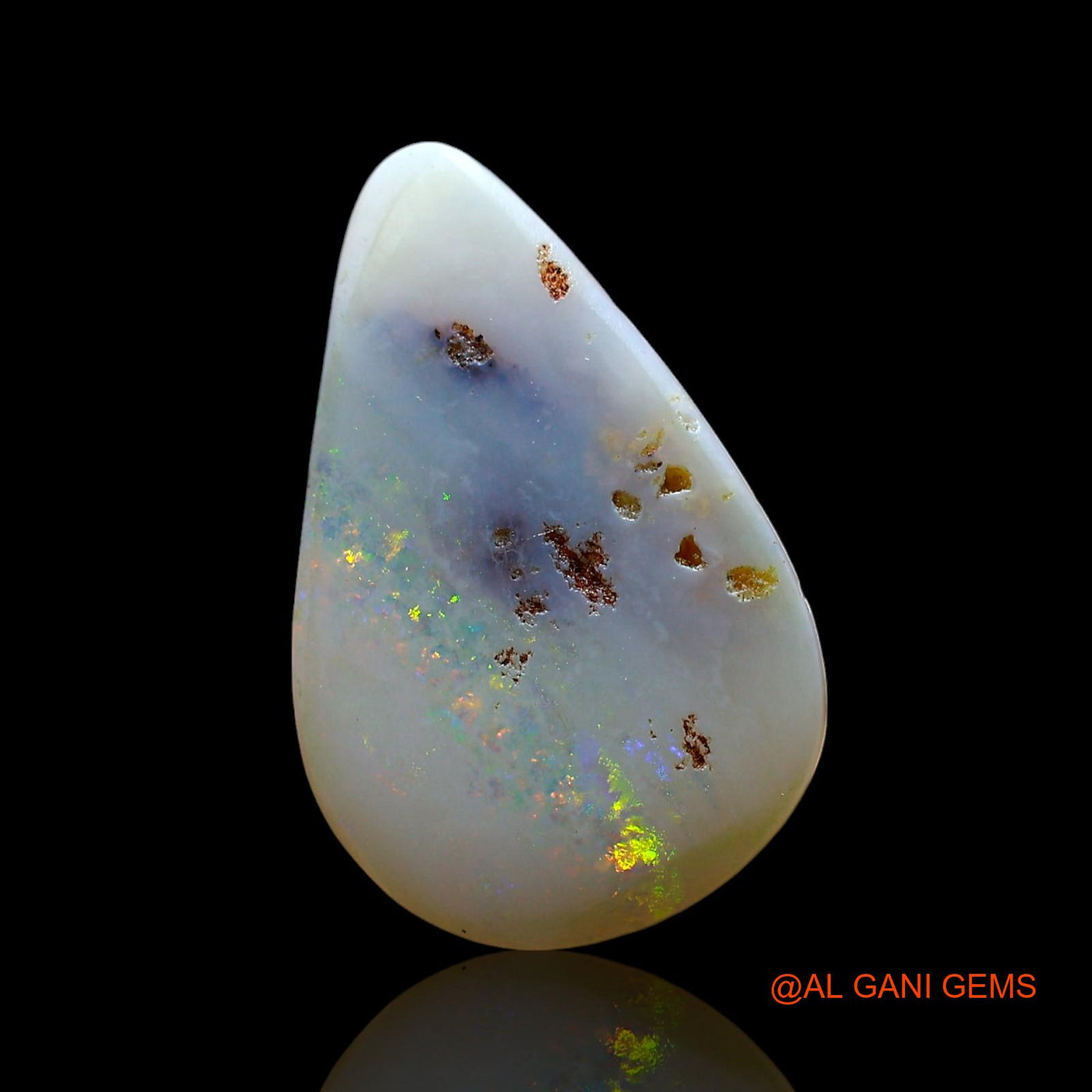 3.00 Cts Natural Australian Fire Opal Pear Cabochon Loose Gemstone For Jewelry 17x11x3 mm AF-793