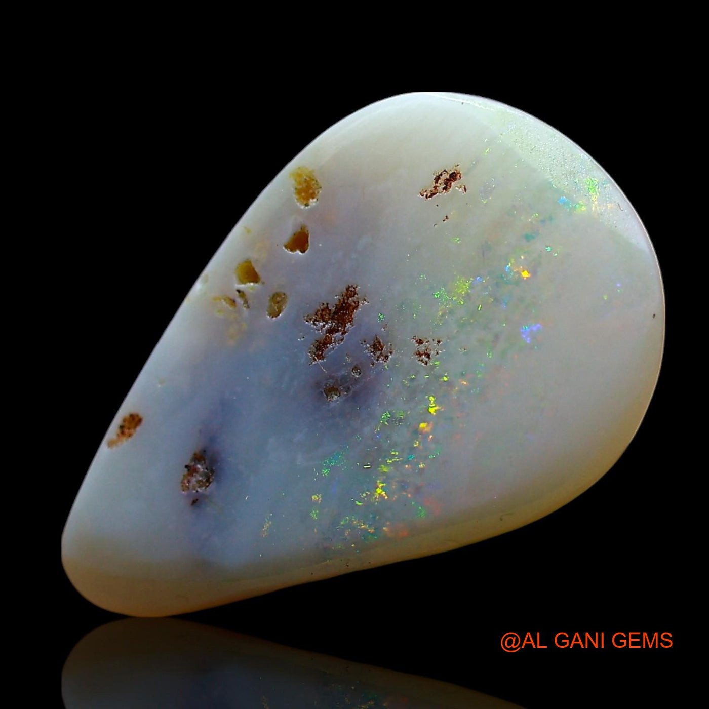 3.00 Cts Natural Australian Fire Opal Pear Cabochon Loose Gemstone For Jewelry 17x11x3 mm AF-793